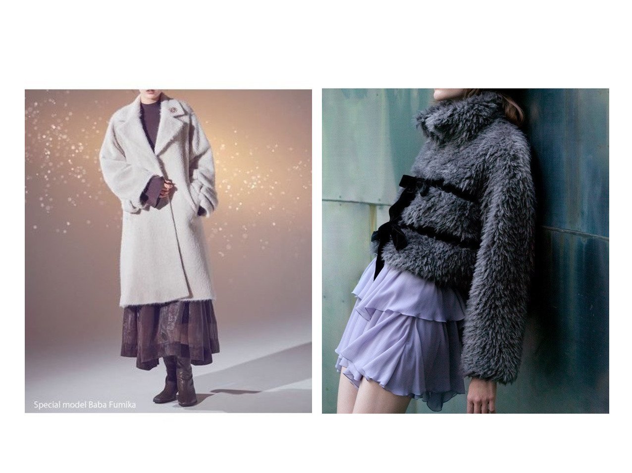 【SNIDEL/スナイデル】のブローチ付きシャギーロングコート&Sustainableリボンボアショートコート おすすめ!トレンド、レディースファッションの通販 おすすめ人気トレンドファッション通販アイテム インテリア・キッズ・メンズ・レディースファッション・服の通販 founy(ファニー)  ファッション Fashion レディースファッション Fashion for Women アウター Coat / Outerwear Collection コート・ロングコート・ピーコート Long Coats, Peacoats & More ウェーブ Wavy Pattern ショート Short, Short Length シンプル Simple, Minimal スタンド Stand Collar, Upright Stand スマート Smart, Elegant トレンド Trend, Trending Now フロント Front, Front Design ベロア Velour, Soft Velvet ボトム Bottoms, Lower Wear リボン Ribbon, Bow おすすめ Recommended / Our Picks エレガント 上品 Elegant 今季 This Season, Current Season ストレート Straight, Straight Cut ブローチ Brooch, Pin Brooch ポケット Pocket, Pocket Detail |ID:crp329100000224869