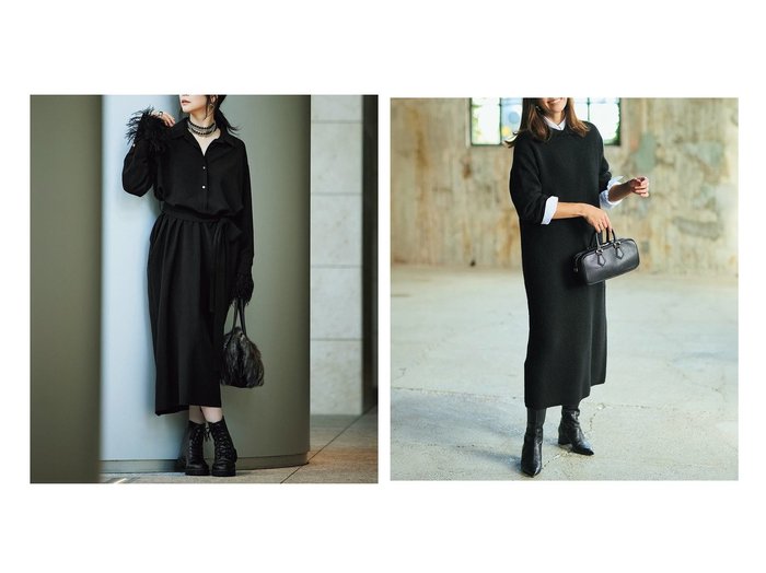 【DoCLASSE/ドゥクラッセ】のウール混タム・ワイドカラーワンピース&ウールライクストレッチ・2WAY袖ワンピース 40代、50代の方におすすめ!トレンド、レディースファッションの通販 おすすめ人気トレンドファッション通販アイテム 人気、トレンドファッション・服の通販 founy(ファニー) ファッション Fashion レディースファッション Fashion for Women ワンピース Dresses 新作・新入荷 New Arrivals / New In セレモニー Ceremony フェザー Feather, Feather Detail リラックス Relax, Relaxed Fit ビジネス 仕事 通勤 Business / Work / Commuting なめらか Smooth, Silky Texture ストレッチ Stretch, Stretchy Fabric エレガント 上品 Elegant 人気 Popular, Best Seller 畦 Ribbed Knit |ID:crp329100000224871