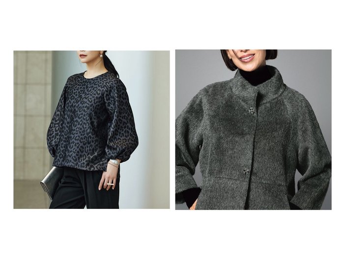 【DoCLASSE/ドゥクラッセ】のアルパカシャギー・スタンドショートコート&レオパードジャカード・フォルムブラウス 40代、50代の方におすすめ!トレンド、レディースファッションの通販 おすすめ人気トレンドファッション通販アイテム 人気、トレンドファッション・服の通販 founy(ファニー) ファッション Fashion レディースファッション Fashion for Women ワンピース Dresses アウター Coat / Outerwear Collection コート・ロングコート・ピーコート Long Coats, Peacoats & More 新作・新入荷 New Arrivals / New In ジャカード/ジャガード Jacquard, Woven Pattern セットアップ Set-Up, Coordinated Outfit フォルム Silhouette, Form モダン Modern, Contemporary レオパード Leopard, Animal Print エレガント 上品 Elegant コンパクト Compact, Small Size スタンド Stand Collar, Upright Stand ドレス Dress, One-Piece フレア Flare, Flared 冬 Winter / This Winter |ID:crp329100000224873
