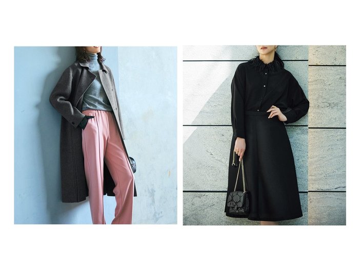 【DoCLASSE/ドゥクラッセ】のピュアウールリバー・ダブルブレストロングコート&ウールライクストレッチ・2WAYブラウス 40代、50代の方におすすめ!トレンド、レディースファッションの通販 おすすめ人気トレンドファッション通販アイテム 人気、トレンドファッション・服の通販 founy(ファニー) ファッション Fashion レディースファッション Fashion for Women アウター Coat / Outerwear Collection コート・ロングコート・ピーコート Long Coats, Peacoats & More トップス・カットソー Cut & Sew Tops シャツ・ブラウス・オフィスカジュアル Elegant Blouses & Button-Ups 今季 This Season, Current Season シンプル Simple, Minimal ストーン Stone, Gem-Like ダブル Double, Double-Breasted なめらか Smooth, Silky Texture ハンド Hand, Handmade パターン Pattern, Design Print フェイス Face, Facial Design ロング Long, Long-Length ワーク Workwear, Utility Style 新作・新入荷 New Arrivals / New In エレガント 上品 Elegant タートル Turtleneck, Turtle Collar フェザー Feather, Feather Detail フォルム Silhouette, Form |ID:crp329100000224881