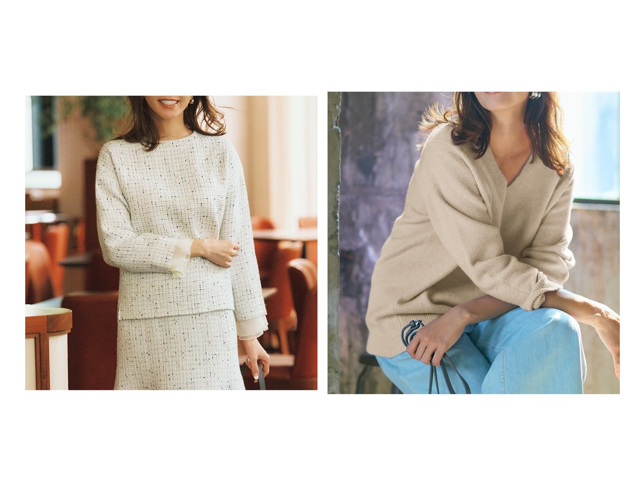 【DoCLASSE/ドゥクラッセ】のツイーディジャカード・プルオーバー&ウール混タム・Vネックロングニット 40代、50代の方におすすめ!トレンド、レディースファッションの通販 おすすめ人気トレンドファッション通販アイテム インテリア・キッズ・メンズ・レディースファッション・服の通販 founy(ファニー)  ファッション Fashion レディースファッション Fashion for Women トップス・カットソー Cut & Sew Tops シャツ・ブラウス・オフィスカジュアル Elegant Blouses & Button-Ups カジュアルプルオーバー・ニットトップス Pullovers & Knit Tops / Casual Pullovers ニット Knit Tops & Sweaters Vネックトップス V-Neck Tops / V-Cut Neckline Shirts 新作・新入荷 New Arrivals / New In オケージョン Occasion Wear ストレッチ Stretch, Stretchy Fabric セットアップ Set-Up, Coordinated Outfit セレモニー Ceremony ツイード Twill, Twill Weave パーティ Party, Party Style フリル Frill, Ruffle フレア Flare, Flared なめらか Smooth, Silky Texture スマート Smart, Elegant セーター Sweater, Knitwear デコルテ Décolleté, Neckline リラックス Relax, Relaxed Fit エレガント 上品 Elegant 人気 Popular, Best Seller ホワイト系 White ブラック系 Black ブルー系 Blue |ID:crp329100000224882