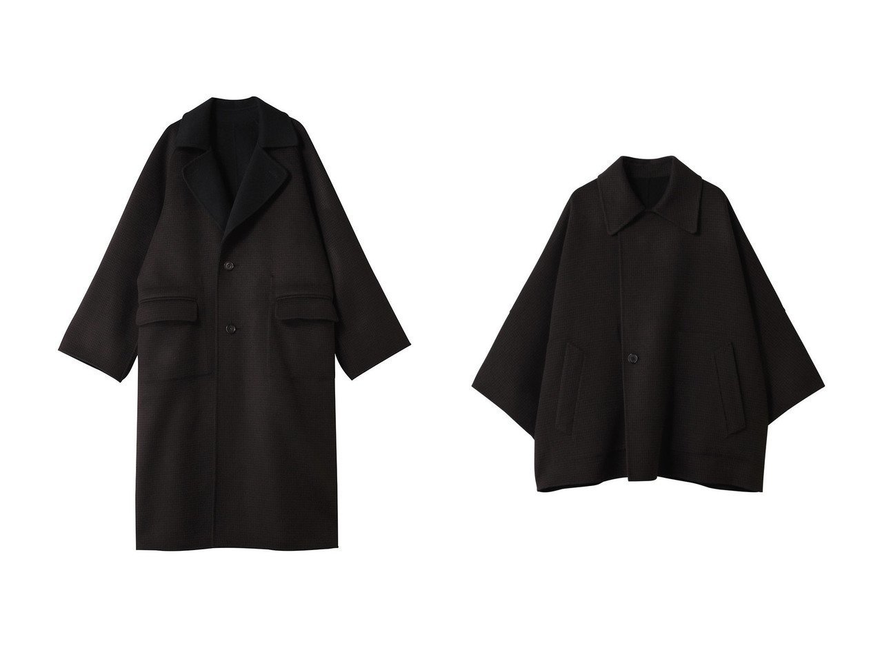 【DEPAREILLE/デパリエ】のウールダブルフェイスチェックチェスターコート&ウールダブルフェイスチェックポンチョコート おすすめ!トレンド、レディースファッションの通販 おすすめ人気トレンドファッション通販アイテム インテリア・キッズ・メンズ・レディースファッション・服の通販 founy(ファニー)  ファッション Fashion レディースファッション Fashion for Women アウター Coat / Outerwear Collection コート・ロングコート・ピーコート Long Coats, Peacoats & More チェスターコート・ロング丈アウター Chester Coats / Chesterfield Long Coats ポンチョ・ケープコート Ponchos & Capes なめらか Smooth, Silky Texture クラシック Classic, Timeless Style チェスターコート Chester Coat, Long Coat チェック Check, Plaid, Tartan モダン Modern, Contemporary リラックス Relax, Relaxed Fit ロング Long, Long-Length 新作・新入荷 New Arrivals / New In ブラック系 Black |ID:crp329100000224885
