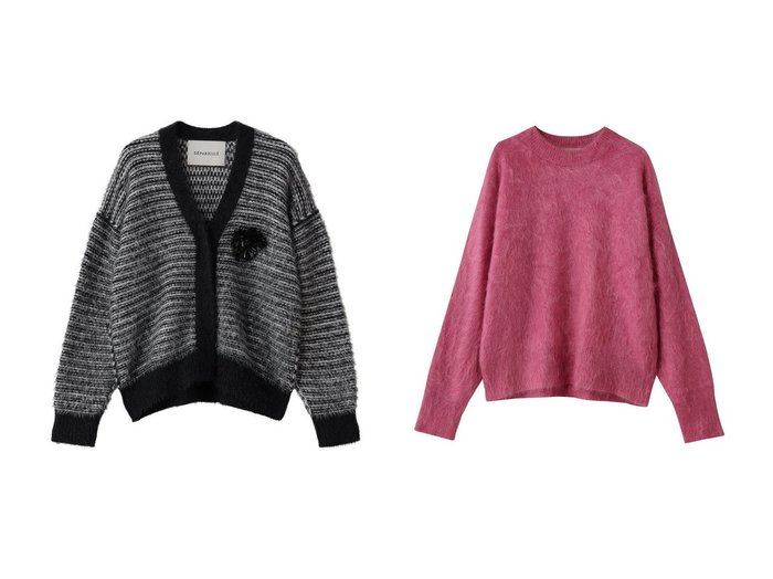 【DEPAREILLE/デパリエ】のローゲージコサージュカーディガン&カシミヤファークルーネックニット おすすめ!トレンド、レディースファッションの通販 おすすめ人気トレンドファッション通販アイテム 人気、トレンドファッション・服の通販 founy(ファニー) ファッション Fashion レディースファッション Fashion for Women トップス・カットソー Cut & Sew Tops ニット Knit Tops & Sweaters カーディガン・羽織り Layered Style Cardigans カジュアルプルオーバー・ニットトップス Pullovers & Knit Tops / Casual Pullovers カーディガン Cardigan, Knitwear デニム Denim, Jeans Material ワイド Wide, Wide Fit 新作・新入荷 New Arrivals / New In |ID:crp329100000224886