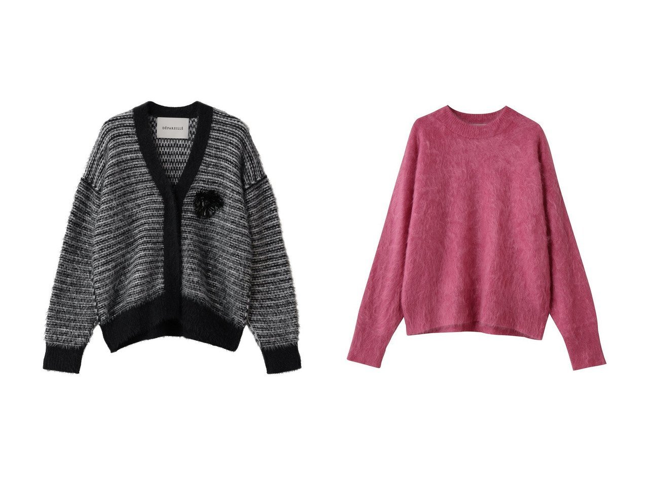 【DEPAREILLE/デパリエ】のローゲージコサージュカーディガン&カシミヤファークルーネックニット おすすめ!トレンド、レディースファッションの通販 おすすめ人気トレンドファッション通販アイテム インテリア・キッズ・メンズ・レディースファッション・服の通販 founy(ファニー)  ファッション Fashion レディースファッション Fashion for Women トップス・カットソー Cut & Sew Tops ニット Knit Tops & Sweaters カーディガン・羽織り Layered Style Cardigans カジュアルプルオーバー・ニットトップス Pullovers & Knit Tops / Casual Pullovers カーディガン Cardigan, Knitwear デニム Denim, Jeans Material ワイド Wide, Wide Fit 新作・新入荷 New Arrivals / New In ブラック系 Black ベージュ系 Beige グレー系 Gray レッド系 Red |ID:crp329100000224886