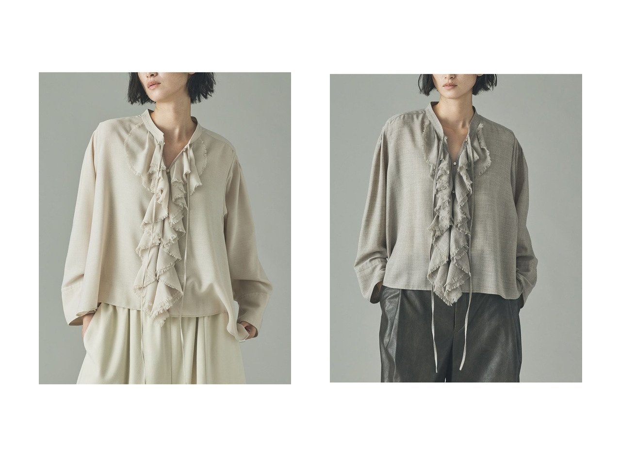 【Curensology/カレンソロジー】のウールMIXビエラフリルブラウス おすすめ!トレンド、レディースファッションの通販 おすすめ人気トレンドファッション通販アイテム インテリア・キッズ・メンズ・レディースファッション・服の通販 founy(ファニー)  ファッション Fashion レディースファッション Fashion for Women トップス・カットソー Cut & Sew Tops シャツ・ブラウス・オフィスカジュアル Elegant Blouses & Button-Ups カーディガン Cardigan, Knitwear ジャケット Jacket, Outerwear スリーブ Sleeve, Long Sleeve / Short Sleeve バランス Balance, Style Balance フリル Frill, Ruffle ロング Long, Long-Length 人気 Popular, Best Seller 新作・新入荷 New Arrivals / New In ホワイト系 White ベージュ系 Beige ブルー系 Blue |ID:crp329100000224894