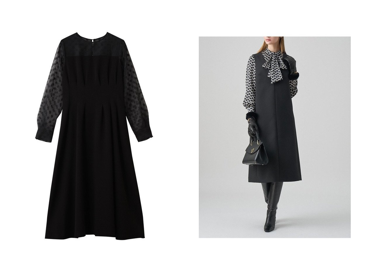 【ANAYI/アナイ】のトリプルクロスジャンパー ワンピース&シアードットコンビタックワンピース おすすめ!トレンド、レディースファッションの通販 おすすめ人気トレンドファッション通販アイテム インテリア・キッズ・メンズ・レディースファッション・服の通販 founy(ファニー)  ファッション Fashion レディースファッション Fashion for Women ワンピース Dresses チュニック Tunic Tops & Dresses エレガント 上品 Elegant ジュエリー Jewelry, Accessories チュニック Tunic, Long Top トレンド Trend, Trending Now ドット Polka Dot, Dot Pattern フィット Fit, Slim Fit フェミニン Feminine, Girly フレア Flare, Flared ロング Long, Long-Length 新作・新入荷 New Arrivals / New In ブラック系 Black |ID:crp329100000224900