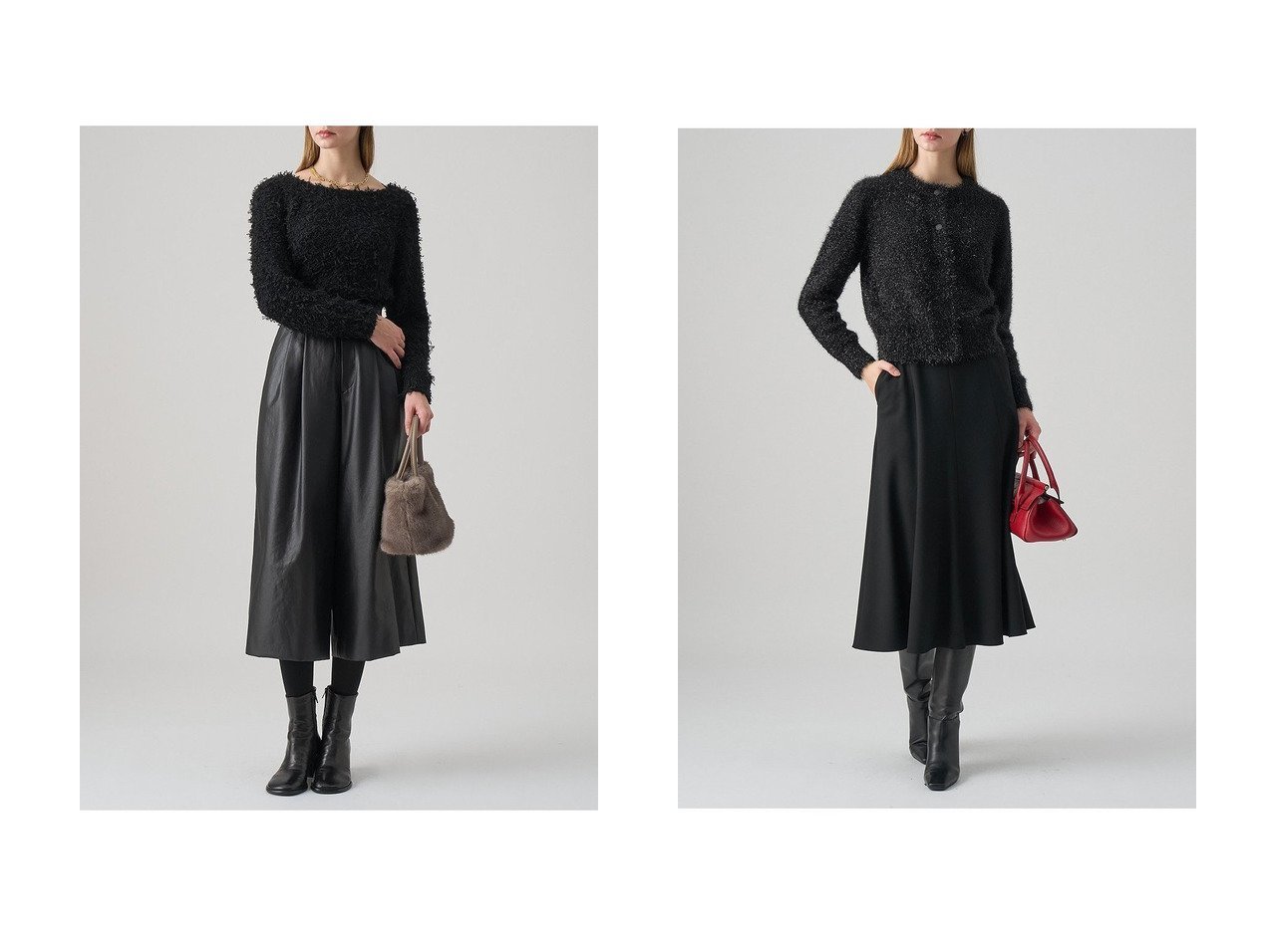 【ANAYI/アナイ】のチュールシャギーオフショルダー プルオーバー&ラメシャギークルー カーディガン おすすめ!トレンド、レディースファッションの通販 おすすめ人気トレンドファッション通販アイテム インテリア・キッズ・メンズ・レディースファッション・服の通販 founy(ファニー)  ファッション Fashion レディースファッション Fashion for Women トップス・カットソー Cut & Sew Tops ニット Knit Tops & Sweaters カジュアルプルオーバー・ニットトップス Pullovers & Knit Tops / Casual Pullovers カーディガン・羽織り Layered Style Cardigans 新作・新入荷 New Arrivals / New In ホワイト系 White ブラック系 Black |ID:crp329100000224902