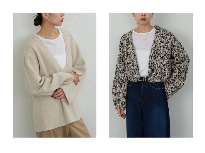 【GALLARDAGALANTE/ガリャルダガランテ】の【HERITANOVUM】Vチュニックニット&【HERITANOVUM】ハンドニットジャケット おすすめ!トレンド、レディースファッションの通販 おすすめ人気トレンドファッション通販アイテム 人気、トレンドファッション・服の通販 founy(ファニー) ファッション Fashion レディースファッション Fashion for Women トップス・カットソー Cut & Sew Tops ニット Knit Tops & Sweaters カジュアルプルオーバー・ニットトップス Pullovers & Knit Tops / Casual Pullovers アウター Coat / Outerwear Collection レディースジャケット・軽アウター Jackets インナー Innerwear チュニック Tunic, Long Top デコルテ Décolleté, Neckline ベーシック Basic, Essential エレガント 上品 Elegant 新作・新入荷 New Arrivals / New In |ID:crp329100000224911