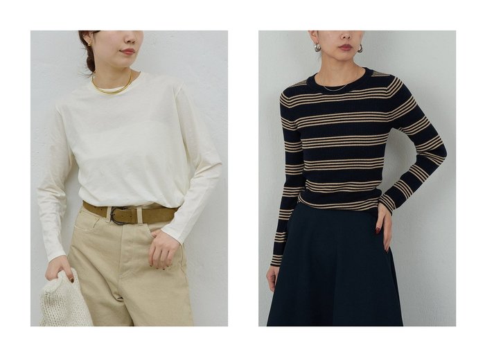 【GALLARDAGALANTE/ガリャルダガランテ】の【HERITANOVUM】オーガニックコットンロングスリーブT&【HERITANOVUM】ボーダークループルオーバー おすすめ!トレンド、レディースファッションの通販 おすすめ人気トレンドファッション通販アイテム 人気、トレンドファッション・服の通販 founy(ファニー) ファッション Fashion レディースファッション Fashion for Women トップス・カットソー Cut & Sew Tops シャツ・ブラウス・オフィスカジュアル Elegant Blouses & Button-Ups ロングTシャツ・Tシャツ Longline T-Shirts & Tees カットソー・ベーシックTシャツ Cut-and-Sewn Tops / Stretch Tees & Basics カジュアルプルオーバー・ニットトップス Pullovers & Knit Tops / Casual Pullovers インナー Innerwear コンパクト Compact, Small Size シンプル Simple, Minimal スリーブ Sleeve, Long Sleeve / Short Sleeve ロング Long, Long-Length 定番 Standard, Basic Item 新作・新入荷 New Arrivals / New In |ID:crp329100000224912