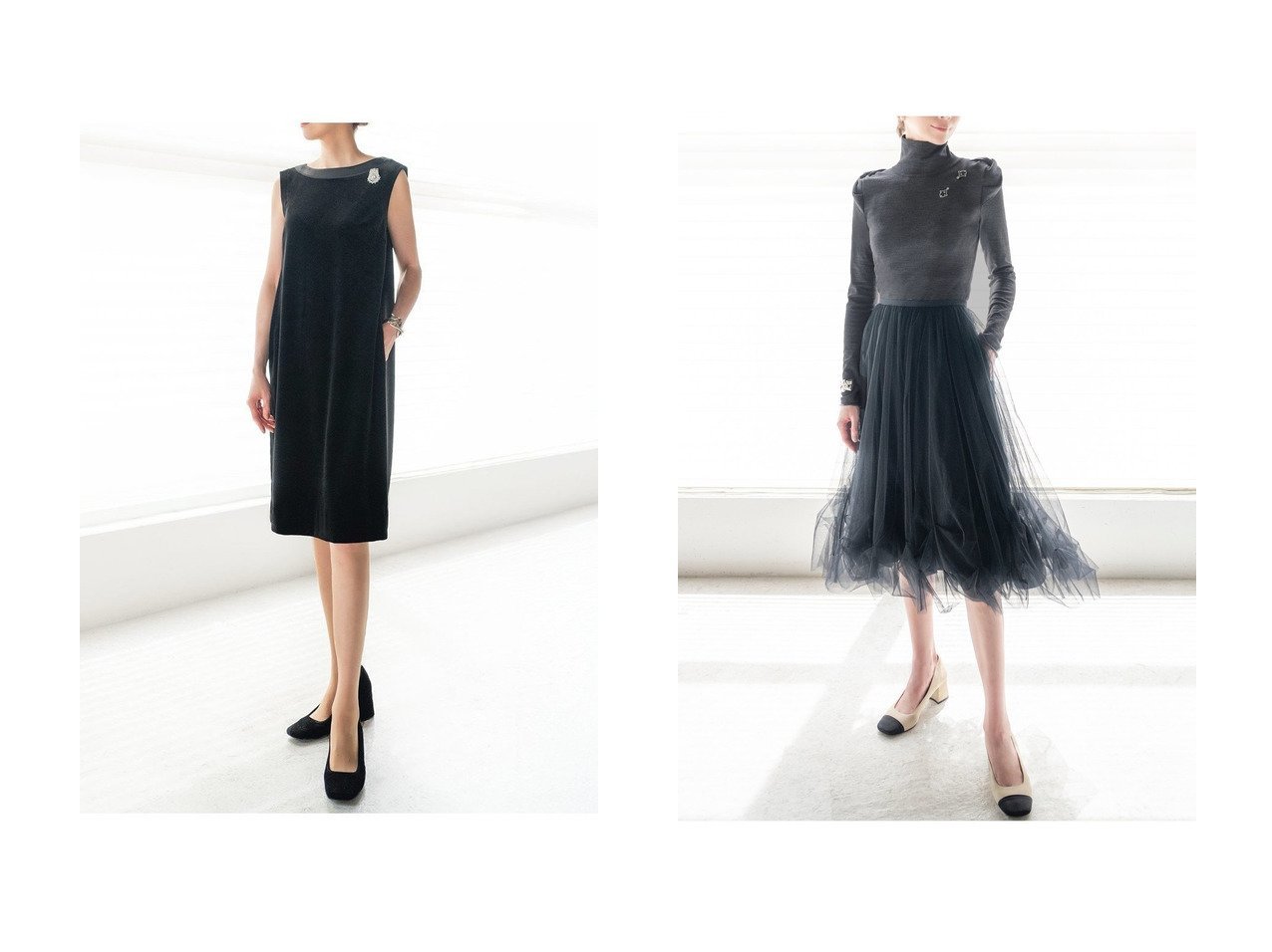 【DAISY LIN/デイジーリン】のRose Shoulder Knit&Daisy Velour Dress Audrey Cocoon おすすめ！トレンド、レディースファッションの通販 おすすめ人気トレンドファッション通販アイテム インテリア・キッズ・メンズ・レディースファッション・服の通販 founy(ファニー) 　ファッション　Fashion　レディースファッション　Fashion for Women　ワンピース　Dresses　フォーマル・パーティードレス・結婚式用ドレス　Elegant & Casual Dresses　チュニック　Tunic Tops & Dresses　トップス・カットソー　Cut & Sew Tops　ニット　Knit Tops & Sweaters　カジュアルプルオーバー・ニットトップス　Pullovers & Knit Tops / Casual Pullovers　おすすめ　Recommended / Our Picks　なめらか　Smooth, Silky Texture　ウォッシャブル　Machine Washable　エレガント 上品　Elegant　シンプル　Simple, Minimal　ストレッチ　Stretch, Stretchy Fabric　タイツ　Tights, Legwear　チュニック　Tunic, Long Top　ドレス　Dress, One-Piece　ハイネック　High Neck, Mock Neck　人気　Popular, Best Seller　冬　Winter / This Winter　新作・新入荷　New Arrivals / New In　旅行　Travel　スクエア　Square, Square Shape　フィット　Fit, Slim Fit　ブラック系　Black　レッド系　Red　グレー系　Gray　|ID:crp329100000224922