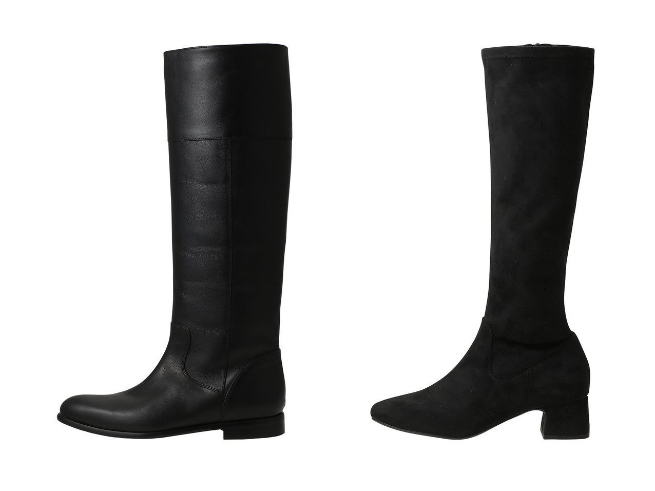 【Esmeralda/エスメラルダ】の【FABIO RUSCONI 】ローヒールレザーロングブーツ&【UNISA】スエード調ロングブーツ おすすめ！トレンド、レディースファッションの通販 おすすめ人気トレンドファッション通販アイテム インテリア・キッズ・メンズ・レディースファッション・服の通販 founy(ファニー) 　ファッション　Fashion　レディースファッション　Fashion for Women　ストレート　Straight, Straight Cut　ロング　Long, Long-Length　定番　Standard, Basic Item　新作・新入荷　New Arrivals / New In　ショート　Short, Short Length　フレア　Flare, Flared　A/W・秋冬　Autumn/Winter　ブラック系　Black　|ID:crp329100000224926