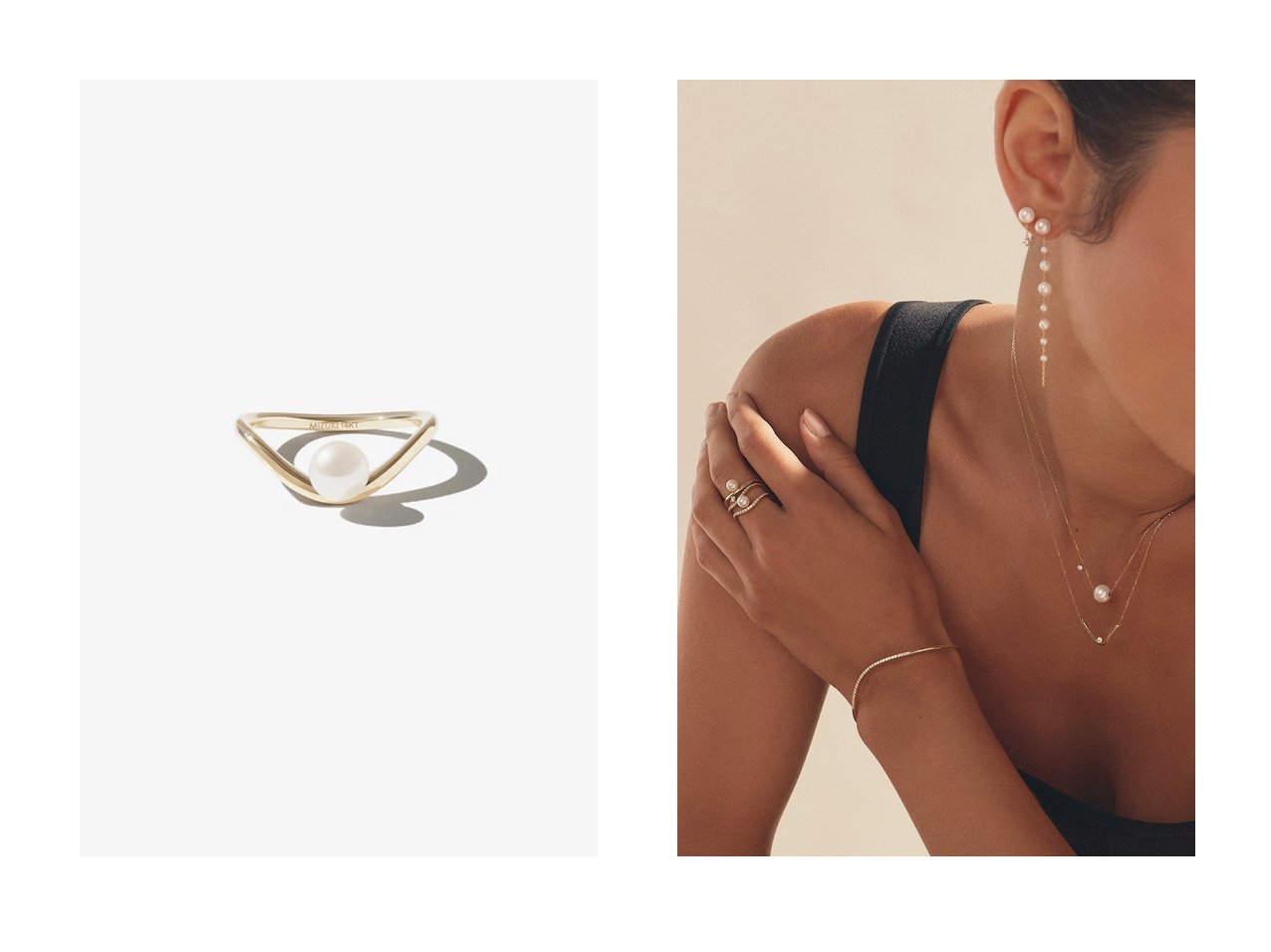 【MIZUKI/ミズキ】のSBR109 ウェーブ パール リング&SBR107 ウェーブ ダイヤモンド リング おすすめ！トレンド、レディースファッションの通販 おすすめ人気トレンドファッション通販アイテム インテリア・キッズ・メンズ・レディースファッション・服の通販 founy(ファニー) 　ファッション　Fashion　レディースファッション　Fashion for Women　ジュエリー　Jewelry　ウェーブ　Wavy Pattern　シンプル　Simple, Minimal　パール　Pearl, Pearl Accent　モダン　Modern, Contemporary　ダイヤモンド　Diamond, Brilliant Cut　フラット　Flat, Flat Shoes　イエロー系　Yellow　シルバー系　Silver　|ID:crp329100000224930