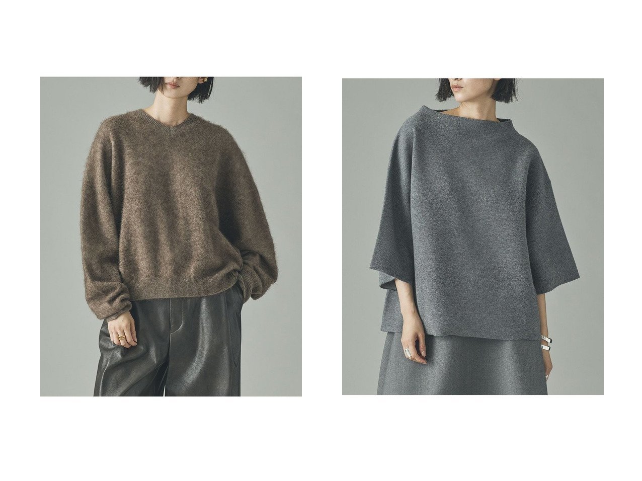 【Curensology/カレンソロジー】のヤクニットプルオーバー&ダブルフェイスニットプルオーバー おすすめ！トレンド、レディースファッションの通販 おすすめ人気トレンドファッション通販アイテム インテリア・キッズ・メンズ・レディースファッション・服の通販 founy(ファニー) 　ファッション　Fashion　レディースファッション　Fashion for Women　トップス・カットソー　Cut & Sew Tops　ニット　Knit Tops & Sweaters　カジュアルプルオーバー・ニットトップス　Pullovers & Knit Tops / Casual Pullovers　なめらか　Smooth, Silky Texture　クラシカル　Classical, Vintage-Inspired　シンプル　Simple, Minimal　ボトム　Bottoms, Lower Wear　リラックス　Relax, Relaxed Fit　エレガント 上品　Elegant　新作・新入荷　New Arrivals / New In　グレー系　Gray　ブラウン系　Brown　|ID:crp329100000224938