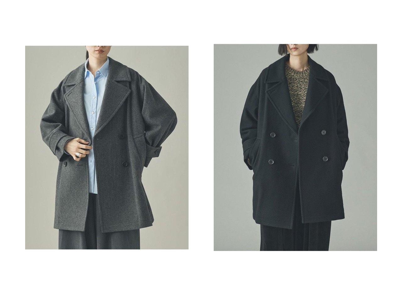 【Curensology/カレンソロジー】のメルトンPコート おすすめ！トレンド、レディースファッションの通販 おすすめ人気トレンドファッション通販アイテム インテリア・キッズ・メンズ・レディースファッション・服の通販 founy(ファニー) 　ファッション　Fashion　レディースファッション　Fashion for Women　アウター　Coat / Outerwear Collection　コート・ロングコート・ピーコート　Long Coats, Peacoats & More　Pコート　Pea Coats　おすすめ　Recommended / Our Picks　トレンド　Trend, Trending Now　ボトム　Bottoms, Lower Wear　メルトン　Melton, Heavy Wool　ロング　Long, Long-Length　定番　Standard, Basic Item　新作・新入荷　New Arrivals / New In　ブラック系　Black　グレー系　Gray　|ID:crp329100000224942