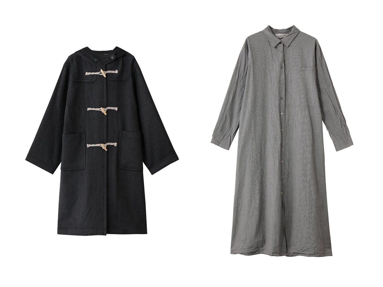 【MidiUmi/ミディウミ】のbig pocket shirt OP ワンピース&duffle coat コート おすすめ！トレンド、レディースファッションの通販 おすすめ人気トレンドファッション通販アイテム インテリア・キッズ・メンズ・レディースファッション・服の通販 founy(ファニー) 　ファッション　Fashion　レディースファッション　Fashion for Women　アウター　Coat / Outerwear Collection　コート・ロングコート・ピーコート　Long Coats, Peacoats & More　ダッフルコート　Duffle Coats　ワンピース　Dresses　チュニック　Tunic Tops & Dresses　クラシカル　Classical, Vintage-Inspired　ダッフルコート　Duffle Coat, Toggle Coat　バランス　Balance, Style Balance　モダン　Modern, Contemporary　ロング　Long, Long-Length　冬　Winter / This Winter　定番　Standard, Basic Item　新作・新入荷　New Arrivals / New In　ブルー系　Blue　グレー系　Gray　イエロー系　Yellow　ブラック系　Black　|ID:crp329100000224944