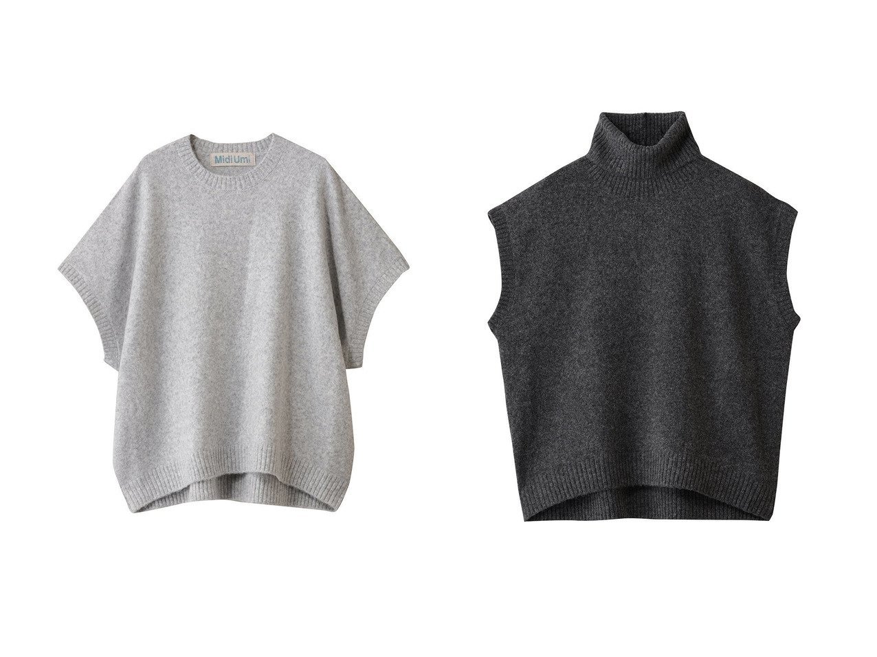 【MidiUmi/ミディウミ】のcrew neck cocoon vest ベスト&high neck knit vest ベスト おすすめ！トレンド、レディースファッションの通販 おすすめ人気トレンドファッション通販アイテム インテリア・キッズ・メンズ・レディースファッション・服の通販 founy(ファニー) 　ファッション　Fashion　レディースファッション　Fashion for Women　トップス・カットソー　Cut & Sew Tops　ニット　Knit Tops & Sweaters　ベスト&ジレ / 重ね着スタイル　Vests & Gilets　カジュアルプルオーバー・ニットトップス　Pullovers & Knit Tops / Casual Pullovers　カットソー　Cut and Sewn Top　ハイネック　High Neck, Mock Neck　ベスト　Vest, Waistcoat　新作・新入荷　New Arrivals / New In　A/W・秋冬　Autumn/Winter　ブルー系　Blue　グレー系　Gray　|ID:crp329100000224945