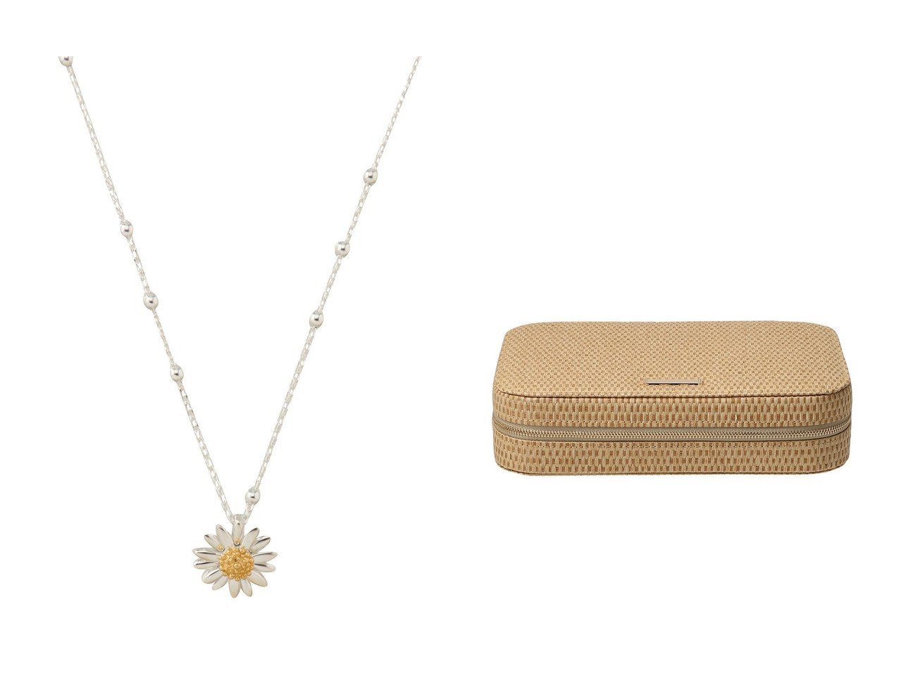 【DAISY LONDON/デイジー ロンドン】のSmall English Daisy ネックレス&Rattan Large ジュエリーケース おすすめ！トレンド、レディースファッションの通販 おすすめ人気トレンドファッション通販アイテム インテリア・キッズ・メンズ・レディースファッション・服の通販 founy(ファニー) 　ファッション　Fashion　レディースファッション　Fashion for Women　ジュエリー　Jewelry　ネックレス　Necklaces & Pendants　ポーチ&ミニバッグ　Pouches & Mini Bags　シルバー　Silver, Metallic Silver　チェーン　Chain, Chain Strap　デコルテ　Décolleté, Neckline　ネックレス　Necklace, Pendant Necklace　パーティ　Party, Party Style　ランダム　Random, Irregular　エレガント 上品　Elegant　新作・新入荷　New Arrivals / New In　ゴールド系　Gold　|ID:crp329100000224949
