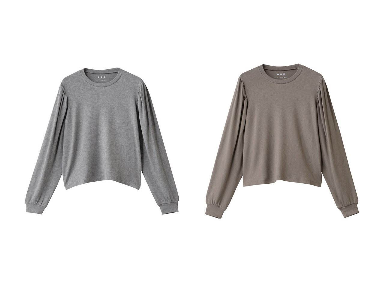 【three dots/スリー ドッツ】のブラッシュドセーター ボリュームスリーブ トップス おすすめ！トレンド、レディースファッションの通販 おすすめ人気トレンドファッション通販アイテム インテリア・キッズ・メンズ・レディースファッション・服の通販 founy(ファニー) 　ファッション　Fashion　レディースファッション　Fashion for Women　トップス・カットソー　Cut & Sew Tops　シャツ・ブラウス・オフィスカジュアル　Elegant Blouses & Button-Ups　ロングTシャツ・Tシャツ　Longline T-Shirts & Tees　カットソー・ベーシックTシャツ　Cut-and-Sewn Tops / Stretch Tees & Basics　ボリューム袖・フリルスリーブブラウス　Voluminous & Ruffle Sleeves / Puffy Sleeve Tops　スリーブ　Sleeve, Long Sleeve / Short Sleeve　ロング　Long, Long-Length　今季　This Season, Current Season　新作・新入荷　New Arrivals / New In　旅行　Travel　ブラック系　Black　グレー系　Gray　ブルー系　Blue　|ID:crp329100000224950