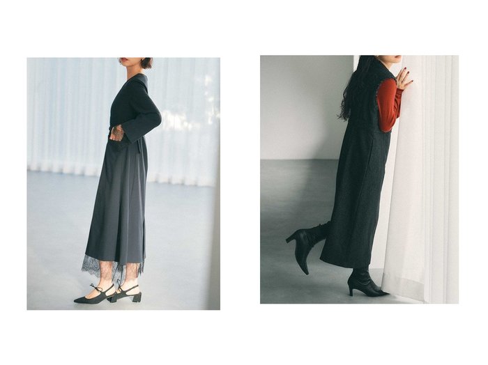 【STRATA/エストラータ】のレースドッキングキャミセットワンピース&ウールツイードジャンパースカート おすすめ！トレンド、レディースファッションの通販 おすすめ人気トレンドファッション通販アイテム 人気、トレンドファッション・服の通販 founy(ファニー) ファッション Fashion レディースファッション Fashion for Women ワンピース Dresses チュニック Tunic Tops & Dresses スカート Skirts オケージョン Occasion Wear キャミソール Camisole, Spaghetti Strap Top サテン Satin, Glossy Fabric シューズ Shoes, Footwear ストレッチ Stretch, Stretchy Fabric スリット Slit, Slit Detail チュニック Tunic, Long Top トレンド Trend, Trending Now ドレス Dress, One-Piece フラット Flat, Flat Shoes ラップ Wrap, Wrap Design レース Lace, Lace Fabric ロング Long, Long-Length エレガント 上品 Elegant 新作・新入荷 New Arrivals / New In インナー Innerwear コンパクト Compact, Small Size 軽量 Lightweight, Ultra Light ツイード／ツィード Choker, Choker Necklace ツイル Twist, Twisted Detail バランス Balance, Style Balance フリンジ Fringe, Tassel 冬 Winter / This Winter おすすめ Recommended / Our Picks ビジネス 仕事 通勤 Business / Work / Commuting |ID:crp329100000224956