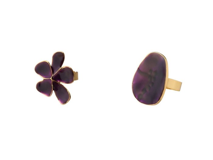 【CECILE ET JEANNE/セシル エ ジャンヌ】のエマイユ バイオレット プレートリング&エマイユ バイオレット フルールリング おすすめ！トレンド、レディースファッションの通販 おすすめ人気トレンドファッション通販アイテム 人気、トレンドファッション・服の通販 founy(ファニー) ファッション Fashion レディースファッション Fashion for Women おすすめ Recommended / Our Picks アクセサリー Fashion Accessories イヤリング Earrings シンプル Simple, Minimal プレート Plate, Dish リップ Lip, Lip Motif 新作・新入荷 New Arrivals / New In |ID:crp329100000224966