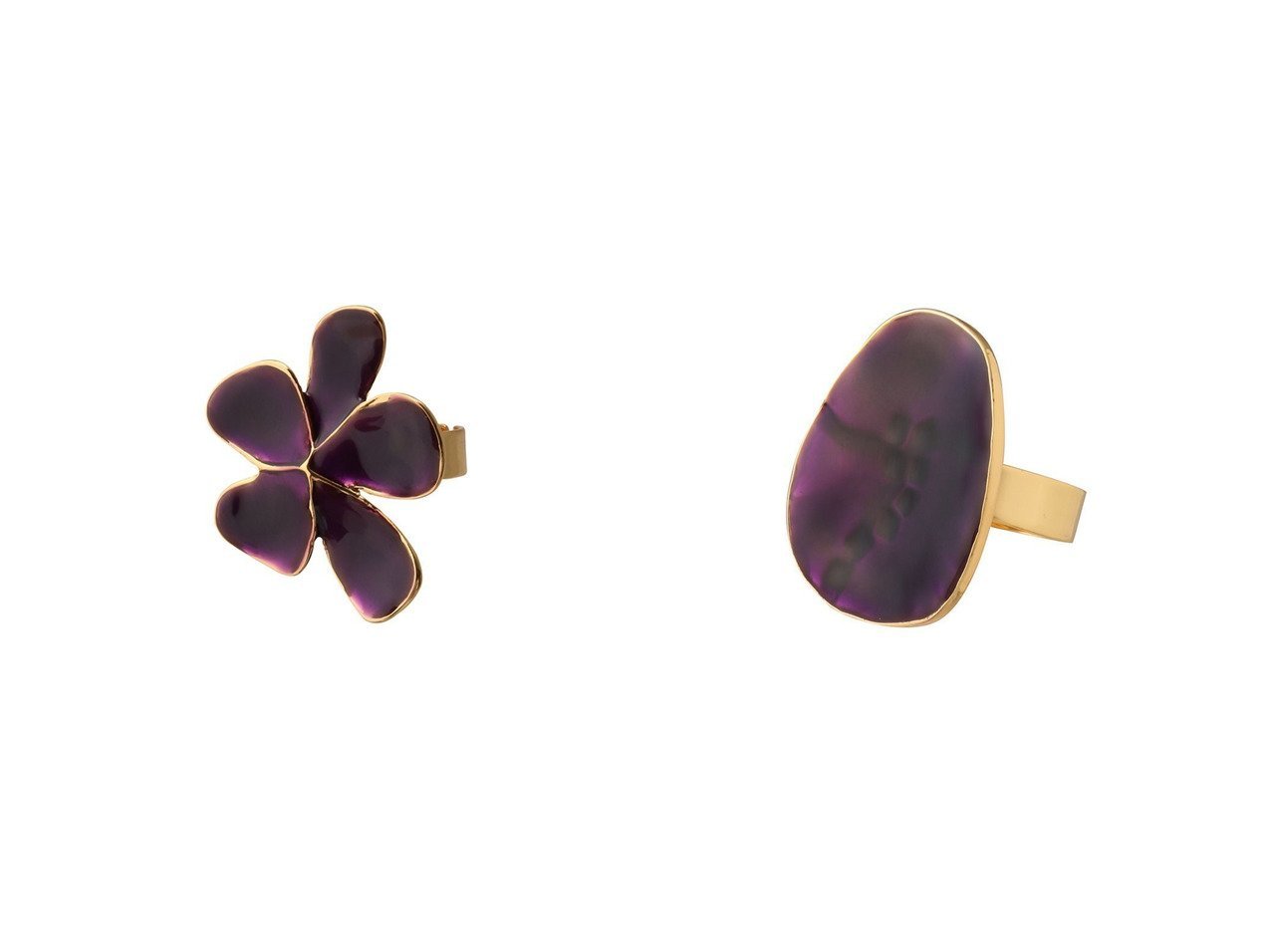 【CECILE ET JEANNE/セシル エ ジャンヌ】のエマイユ バイオレット プレートリング&エマイユ バイオレット フルールリング おすすめ！トレンド、レディースファッションの通販 おすすめ人気トレンドファッション通販アイテム インテリア・キッズ・メンズ・レディースファッション・服の通販 founy(ファニー) 　ファッション　Fashion　レディースファッション　Fashion for Women　おすすめ　Recommended / Our Picks　アクセサリー　Fashion Accessories　イヤリング　Earrings　シンプル　Simple, Minimal　プレート　Plate, Dish　リップ　Lip, Lip Motif　新作・新入荷　New Arrivals / New In　|ID:crp329100000224966