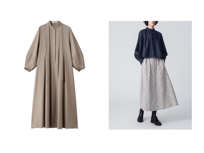 【ebure/エブール】のウールフラノ ボウタイワンピース&ウールフラノ ハイネックプルオーバーブラウス おすすめ！トレンド、レディースファッションの通販 おすすめ人気トレンドファッション通販アイテム 人気、トレンドファッション・服の通販 founy(ファニー) ファッション Fashion レディースファッション Fashion for Women ワンピース Dresses チュニック Tunic Tops & Dresses トップス・カットソー Cut & Sew Tops シャツ・ブラウス・オフィスカジュアル Elegant Blouses & Button-Ups カジュアルプルオーバー・ニットトップス Pullovers & Knit Tops / Casual Pullovers インナー Innerwear タートル Turtleneck, Turtle Collar チュニック Tunic, Long Top メランジ Melange, Mixed Yarn 冬 Winter / This Winter おすすめ Recommended / Our Picks ショート Short, Short Length スリーブ Sleeve, Long Sleeve / Short Sleeve ハイネック High Neck, Mock Neck バランス Balance, Style Balance ボトム Bottoms, Lower Wear ロング Long, Long-Length |ID:crp329100000224968