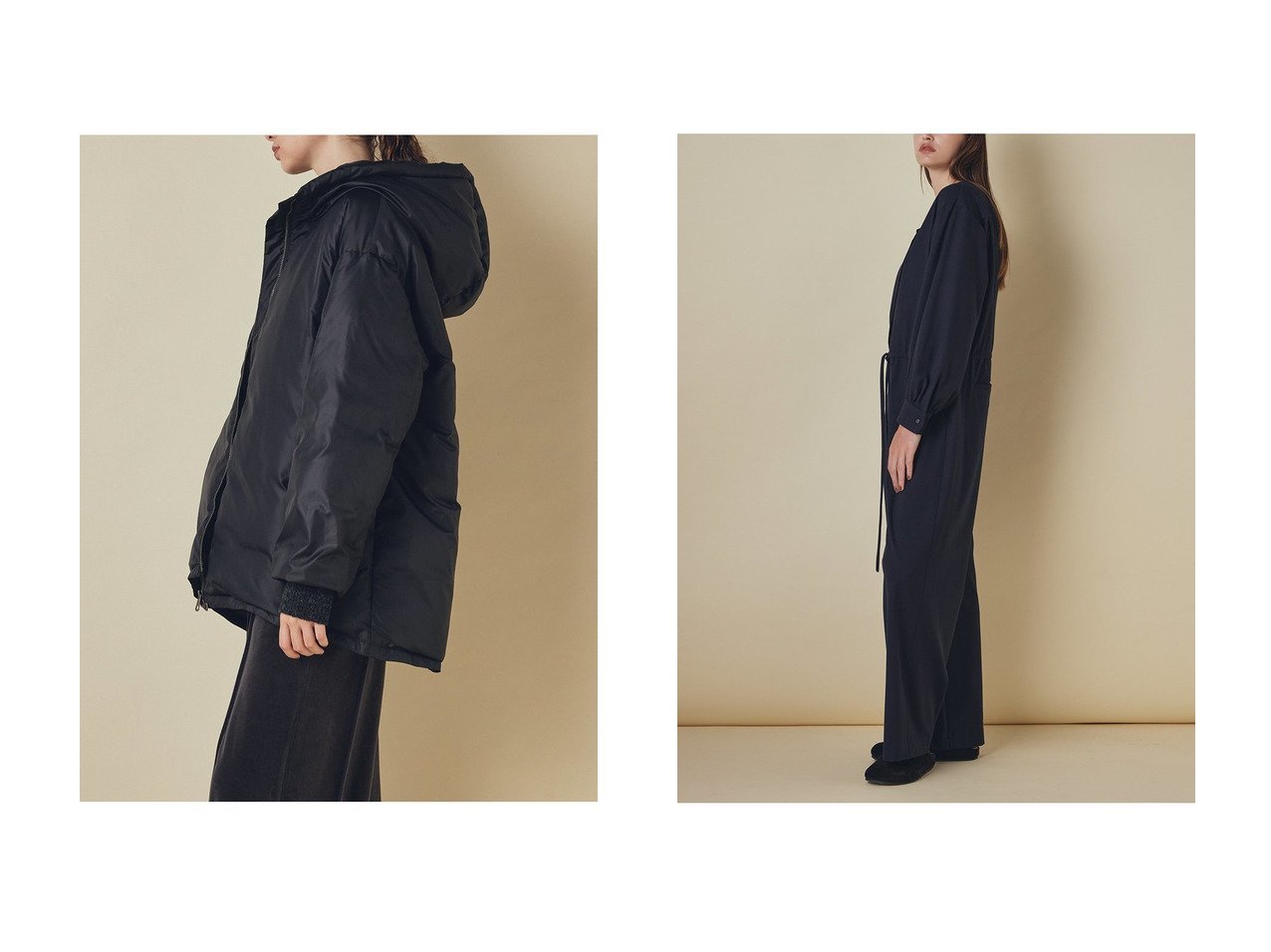 【FLORENT/フローレント】の裏起毛 ストレッチ コンビネゾン&マイクロタフタ ダウン ジャケット おすすめ！トレンド、レディースファッションの通販 おすすめ人気トレンドファッション通販アイテム インテリア・キッズ・メンズ・レディースファッション・服の通販 founy(ファニー) 　ファッション　Fashion　レディースファッション　Fashion for Women　アウター　Coat / Outerwear Collection　レディースジャケット・軽アウター　Jackets　パンツ　Pants & Trousers　ジャケット　Jacket, Outerwear　タフタ　Taffeta, Structured Fabric　ダウン　Down, Puffer　フラット　Flat, Flat Shoes　冬　Winter / This Winter　新作・新入荷　New Arrivals / New In　コンビネゾン　Jumpsuit, All-in-One　ストレッチ　Stretch, Stretchy Fabric　ストレート　Straight, Straight Cut　A/W・秋冬　Autumn/Winter　ブラック系　Black　グレー系　Gray　ブルー系　Blue　|ID:crp329100000224971