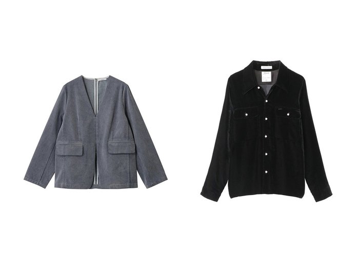 【MADISONBLUE/マディソンブルー】のMADAME WORK SH VELVET MADAME ワークシャツ&【CLANE/クラネ】のJACKET PULLOVER FLOCKY TOPS おすすめ！トレンド、レディースファッションの通販 おすすめ人気トレンドファッション通販アイテム 人気、トレンドファッション・服の通販 founy(ファニー) ファッション Fashion レディースファッション Fashion for Women アウター Coat / Outerwear Collection レディースジャケット・軽アウター Jackets トップス・カットソー Cut & Sew Tops シャツ・ブラウス・オフィスカジュアル Elegant Blouses & Button-Ups ジャケット Jacket, Outerwear バランス Balance, Style Balance フォルム Silhouette, Form ポケット Pocket, Pocket Detail 新作・新入荷 New Arrivals / New In |ID:crp329100000224976