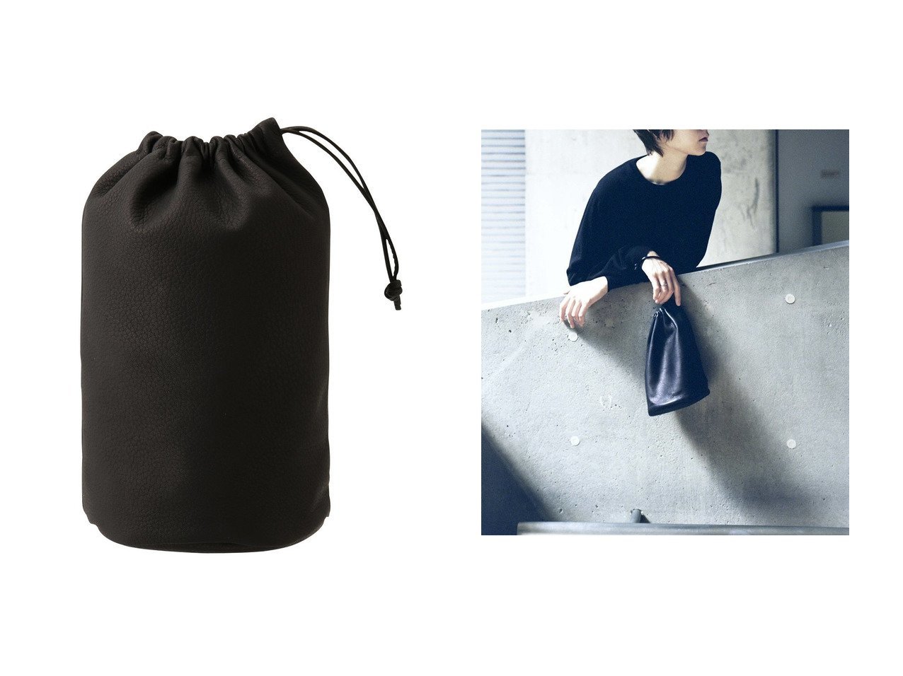 【Aeta/アエタ】のDouble Faced CYLINDER DRAWSTRING POUCH おすすめ！トレンド、レディースファッションの通販 おすすめ人気トレンドファッション通販アイテム インテリア・キッズ・メンズ・レディースファッション・服の通販 founy(ファニー) 　ファッション　Fashion　レディースファッション　Fashion for Women　ユニセックス　Unisex, Genderless　なめらか　Smooth, Silky Texture　フォルム　Silhouette, Form　ポーチ　Pouch, Small Case　巾着　Drawstring Bag, Kinchaku　新作・新入荷　New Arrivals / New In　旅行　Travel　ブラック系　Black　|ID:crp329100000224978