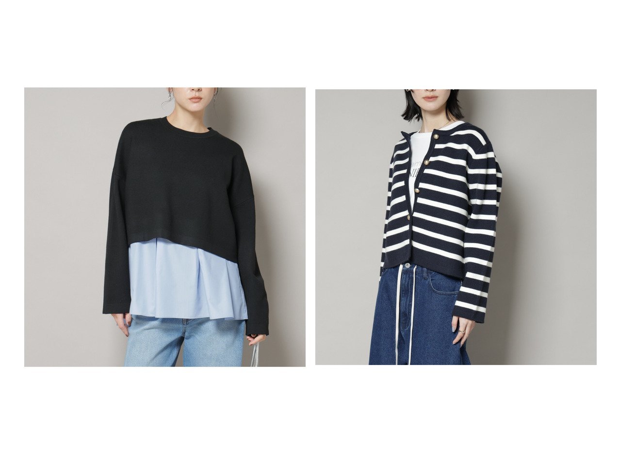 【nano universe/ナノ ユニバース】のダブルジャガードニット×タックブラウス ペプラムセット&ミラノリブニットジャケット おすすめ！トレンド、レディースファッションの通販 おすすめ人気トレンドファッション通販アイテム インテリア・キッズ・メンズ・レディースファッション・服の通販 founy(ファニー) 　ファッション　Fashion　レディースファッション　Fashion for Women　アウター　Coat / Outerwear Collection　レディースジャケット・軽アウター　Jackets　トップス・カットソー　Cut & Sew Tops　ニット　Knit Tops & Sweaters　シャツ・ブラウス・オフィスカジュアル　Elegant Blouses & Button-Ups　インナー　Innerwear　ウォッシャブル　Machine Washable　ジャケット　Jacket, Outerwear　ボーダー　Border, Stripe　ミラノリブ　Milano Rib, Milano Stitch　アウトレット　Outlet / Clearance　おすすめ　Recommended / Our Picks　ビジネス 仕事 通勤　Business / Work / Commuting　2025年　2025　2025-2026秋冬・A/W　Autumn/Winter 2025–26 AW25–26　イエロー系　Yellow　ブラック系　Black　ブルー系　Blue　|ID:crp329100000224982