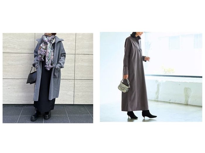 【eclat/エクラ】の【三尋木奈保さんコラボ】ウエストベルトバンドカラードレス&メリノウールニットコート おすすめ！トレンド、レディースファッションの通販 おすすめ人気トレンドファッション通販アイテム 人気、トレンドファッション・服の通販 founy(ファニー) ファッション Fashion レディースファッション Fashion for Women アウター Coat / Outerwear Collection コート・ロングコート・ピーコート Long Coats, Peacoats & More ワンピース Dresses フォーマル・パーティードレス・結婚式用ドレス Elegant & Casual Dresses ベルト&ウエストマーク Belts & Waist Accessories エアリー Airy Texture フラップ Flap, Flap Pocket ポケット Pocket, Pocket Detail エレガント 上品 Elegant 別注 Limited Edition, Custom Order カフス Cuff Design コラボ Collaboration, Collab タフタ Taffeta, Structured Fabric リバーシブル Reversible, Two-Sided ワイド Wide, Wide Fit 洗える Machine Washable |ID:crp329100000224991