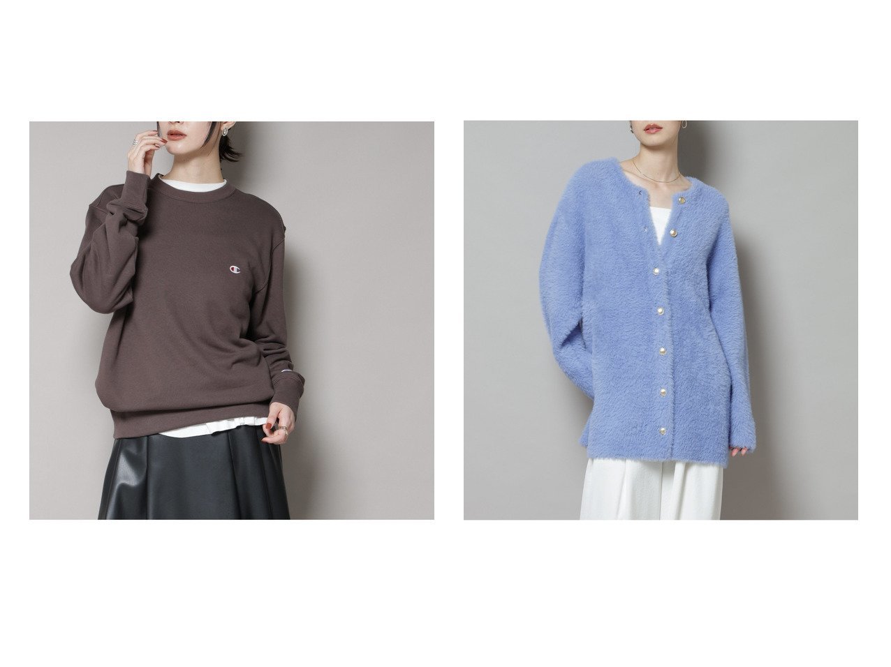 【nano universe/ナノ ユニバース】のCREW NECK SWEATSHIRT&配色シャギーニットジャケット おすすめ！トレンド、レディースファッションの通販 おすすめ人気トレンドファッション通販アイテム インテリア・キッズ・メンズ・レディースファッション・服の通販 founy(ファニー) 　ファッション　Fashion　レディースファッション　Fashion for Women　トップス・カットソー　Cut & Sew Tops　シャツ・ブラウス・オフィスカジュアル　Elegant Blouses & Button-Ups　レディースパーカー・カジュアルフーディー　Casual Hoodies & Sweatshirts　ロングTシャツ・Tシャツ　Longline T-Shirts & Tees　スウェット・クルーネックトップス　Sweatshirts & Crewnecks / Relaxed Fit Sweat Tops　アウター　Coat / Outerwear Collection　レディースジャケット・軽アウター　Jackets　アンダー　Underwear Essentials　スウェット / スエット　Sweatshirt, Sweatwear　セーター　Sweater, Knitwear　ニューヨーク　New York, NYC Style　プリント　Print, Printed Pattern　2025年　2025　2025-2026秋冬・A/W　Autumn/Winter 2025–26 AW25–26　ブラウン系　Brown　ブラック系　Black　ホワイト系　White　ブルー系　Blue　|ID:crp329100000225018