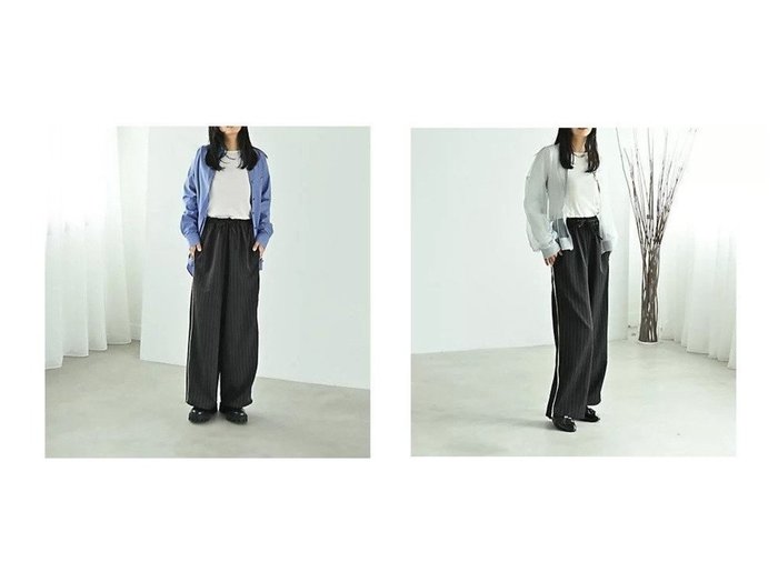 【STYLE DELI/スタイルデリ】の【BLK001】ピンストライプ配色ストレートパンツ おすすめ！トレンド、レディースファッションの通販 おすすめ人気トレンドファッション通販アイテム 人気、トレンドファッション・服の通販 founy(ファニー) ファッション Fashion レディースファッション Fashion for Women パンツ Pants & Trousers サテン Satin, Glossy Fabric ショート Short, Short Length シンプル Simple, Minimal ジャケット Jacket, Outerwear ストライプ Stripe, Striped Pattern ストレッチ Stretch, Stretchy Fabric ストレート Straight, Straight Cut スニーカー Sneakers, Trainers スポーティ Sporty, Casual Athletic とろみ Fluid, Flowy Fabric ドローストリング Drawstring, Pull Cord バランス Balance, Style Balance ベーシック Basic, Essential ボトム Bottoms, Lower Wear リラックス Relax, Relaxed Fit ワイド Wide, Wide Fit 冬 Winter / This Winter おすすめ Recommended / Our Picks エレガント 上品 Elegant |ID:crp329100000225029