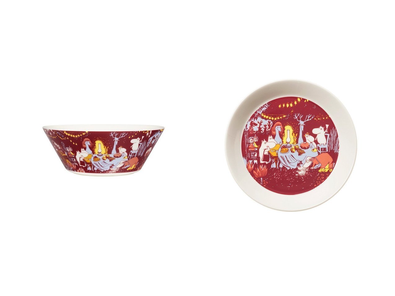 【MOOMIN by ARABIA/ムーミン バイ アラビア】のムーミン フェスティブ モーメント プレート 19cm&ムーミン フェスティブ モーメント ボウル 15cm おすすめ！インテリア雑貨、家具の通販 おすすめ人気トレンドファッション通販アイテム インテリア・キッズ・メンズ・レディースファッション・服の通販 founy(ファニー) 　ギフト プレゼント　Gift / Present　コレクション　Collection, Seasonal Line　テーブル　Table, Dining Table　プレート　Plate, Dish　年末年始　Year-end and New Year Holidays　新作・新入荷　New Arrivals / New In　ホーム・キャンプ・アウトドア・お取り寄せ　Home Living / Home & Lifestyle / Camping Gear / Outdoor Camping　キッチン・ダイニング　Kitchen & Dining Essentials. Stylish & Functional Tableware　キッチン家電・キッチン用品　Kitchen Appliances & Tools　|ID:crp329100000225031