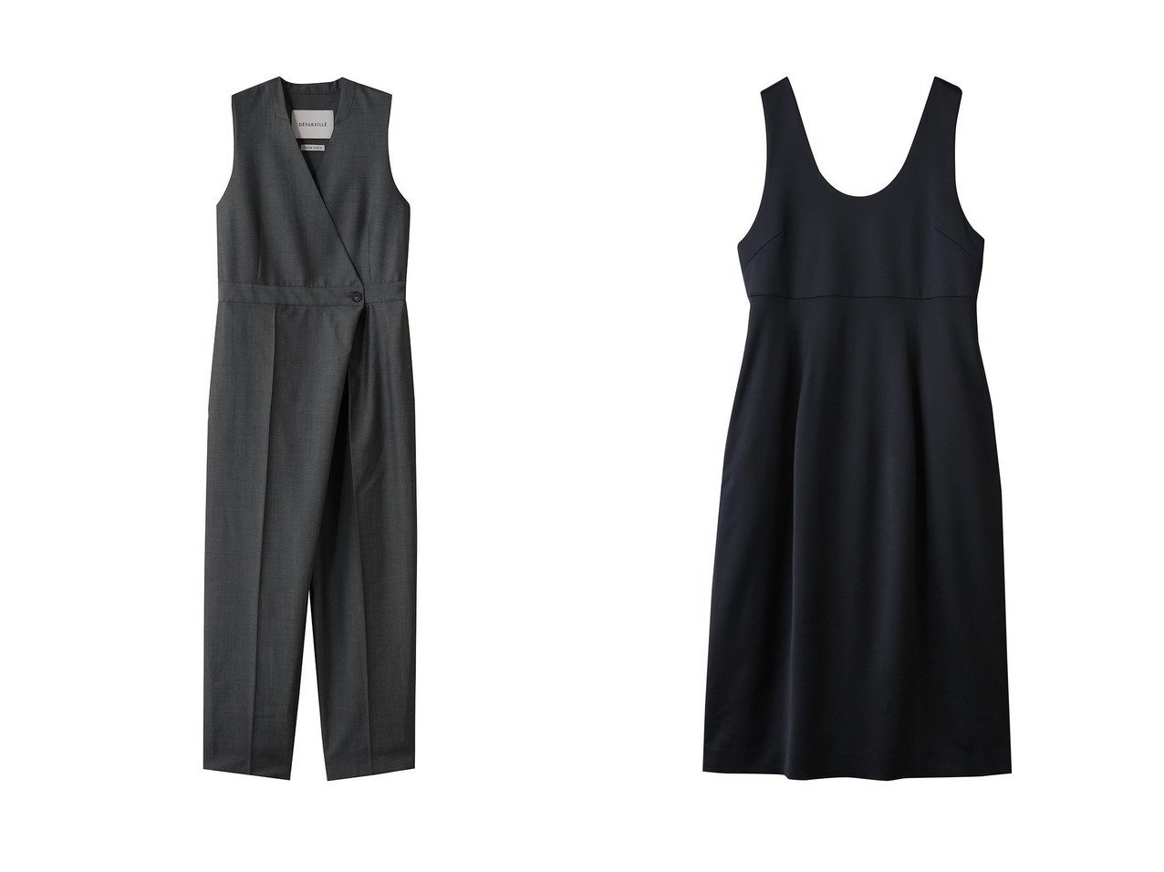 【DEPAREILLE/デパリエ】のウールヴィスコースサテンジャンパースカート&モヘアポプリンコンビネゾン おすすめ！トレンド、レディースファッションの通販 おすすめ人気トレンドファッション通販アイテム インテリア・キッズ・メンズ・レディースファッション・服の通販 founy(ファニー) 　ファッション　Fashion　レディースファッション　Fashion for Women　スカート　Skirts　ロングスカート　Long Skirts / Maxi & Midi Skirts　パンツ　Pants & Trousers　インナー　Innerwear　サテン　Satin, Glossy Fabric　リラックス　Relax, Relaxed Fit　ロング　Long, Long-Length　新作・新入荷　New Arrivals / New In　ブルー系　Blue　ブラック系　Black　|ID:crp329100000225041