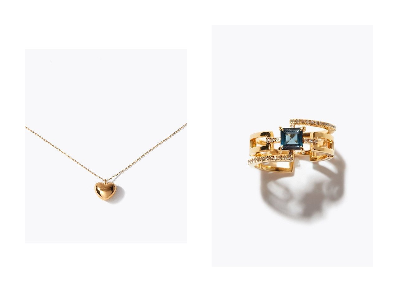 【ARTIDA OUD/アルティーダ ウード】のbasic K18 ハート ホロウ ネックレス&elafonisi ロンドンブルートパーズ パヴェダイヤモンド デコ リング おすすめ！トレンド、レディースファッションの通販 おすすめ人気トレンドファッション通販アイテム インテリア・キッズ・メンズ・レディースファッション・服の通販 founy(ファニー) 　ファッション　Fashion　レディースファッション　Fashion for Women　ジュエリー　Jewelry　ネックレス　Necklaces & Pendants　ジュエリー　Jewelry, Accessories　チェーン　Chain, Chain Strap　ネックレス　Necklace, Pendant Necklace　新作・新入荷　New Arrivals / New In　シルバー系　Silver　ブルー系　Blue　|ID:crp329100000225046