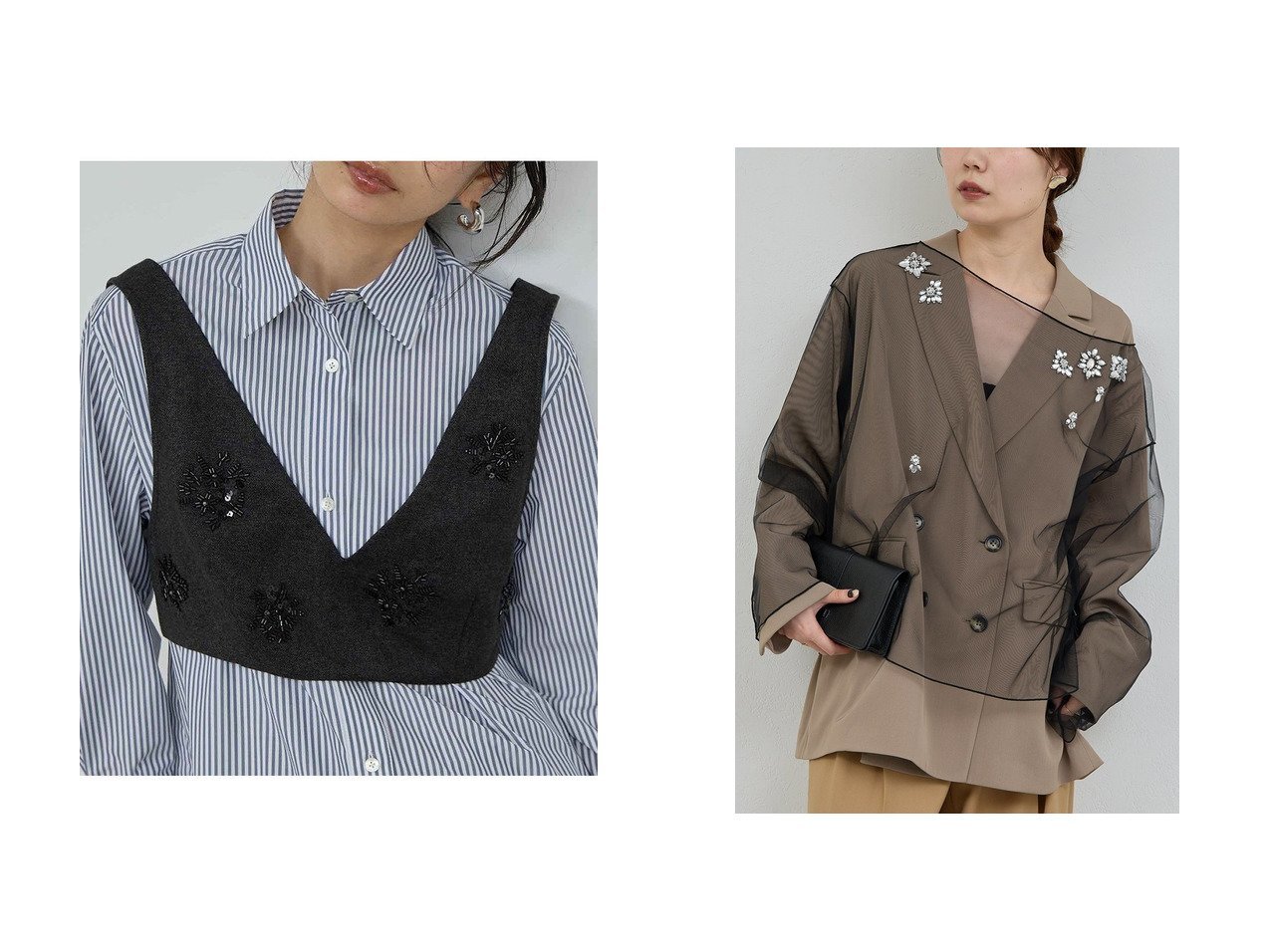 【GALLARDAGALANTE/ガリャルダガランテ】の【25th記念アイテム】ビジュービスチェ&【25th記念アイテム】ビジューチュールプルオーバー おすすめ！トレンド、レディースファッションの通販 おすすめ人気トレンドファッション通販アイテム インテリア・キッズ・メンズ・レディースファッション・服の通販 founy(ファニー) 　ファッション　Fashion　レディースファッション　Fashion for Women　トップス・カットソー　Cut & Sew Tops　キャミソール&ノースリーブ　Camisoles & Sleeveless Tops　シャツ・ブラウス・オフィスカジュアル　Elegant Blouses & Button-Ups　ビスチェ　Bustiers & Corset Tops / Layered Bustier Style　ロングTシャツ・Tシャツ　Longline T-Shirts & Tees　カジュアルプルオーバー・ニットトップス　Pullovers & Knit Tops / Casual Pullovers　カットソー・ベーシックTシャツ　Cut-and-Sewn Tops / Stretch Tees & Basics　インナー　Innerwear　コンパクト　Compact, Small Size　シンプル　Simple, Minimal　ノースリーブ　Sleeveless, No-Sleeve　ビジュー　Bijou, Jewel-like Accent　ビスチェ　Bustier, Corset Top　ホリデーシーズン　Holiday Season　エレガント 上品　Elegant　新作・新入荷　New Arrivals / New In　グレー系　Gray　ブラック系　Black　|ID:crp329100000225049