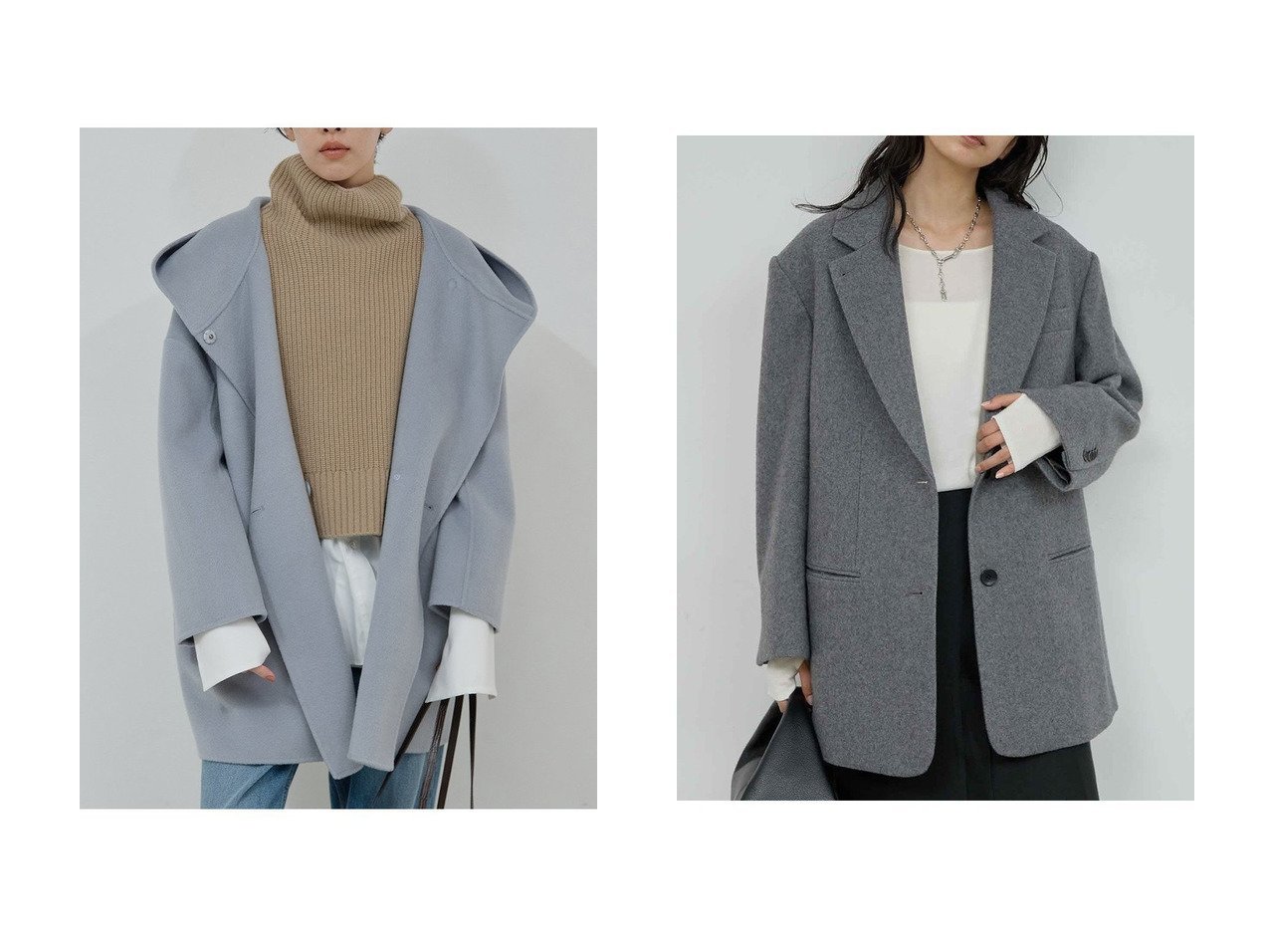 【GALLARDAGALANTE/ガリャルダガランテ】のフーディーコート&圧縮メルトンジャコート おすすめ！トレンド、レディースファッションの通販 おすすめ人気トレンドファッション通販アイテム インテリア・キッズ・メンズ・レディースファッション・服の通販 founy(ファニー) 　ファッション　Fashion　レディースファッション　Fashion for Women　アウター　Coat / Outerwear Collection　コート・ロングコート・ピーコート　Long Coats, Peacoats & More　ショート　Short, Short Length　バランス　Balance, Style Balance　フォルム　Silhouette, Form　ミドル　Middle Length, Mid Height　新作・新入荷　New Arrivals / New In　防寒　Cold Protection, Winter-Ready　シンプル　Simple, Minimal　ジャケット　Jacket, Outerwear　スリット　Slit, Slit Detail　トレンド　Trend, Trending Now　ブルー系　Blue　グレー系　Gray　|ID:crp329100000225052