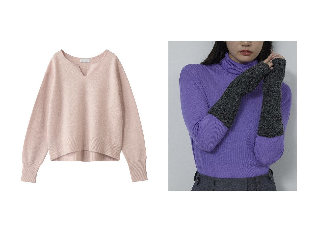 【GALLARDAGALANTE/ガリャルダガランテ】のフィンガーレスグローブ&ファーウールキーネックニット おすすめ！トレンド、レディースファッションの通販 おすすめ人気トレンドファッション通販アイテム インテリア・キッズ・メンズ・レディースファッション・服の通販 founy(ファニー) 　ファッション　Fashion　レディースファッション　Fashion for Women　トップス・カットソー　Cut & Sew Tops　ニット　Knit Tops & Sweaters　カジュアルプルオーバー・ニットトップス　Pullovers & Knit Tops / Casual Pullovers　アクセサリー　Fashion Accessories　ジャケット　Jacket, Outerwear　新作・新入荷　New Arrivals / New In　デコルテ　Décolleté, Neckline　エレガント 上品　Elegant　A/W・秋冬　Autumn/Winter　グレー系　Gray　イエロー系　Yellow　ブルー系　Blue　レッド系　Red　ブラック系　Black　|ID:crp329100000225054