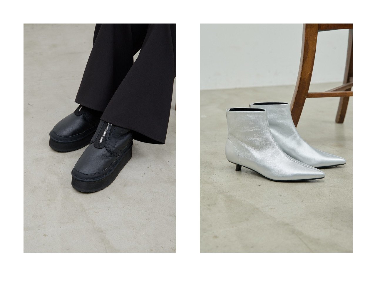 【GALLARDAGALANTE/ガリャルダガランテ】の【2.718】ムートンブーツ&【2.718】ポインテッドショートブーツ おすすめ！トレンド、レディースファッションの通販 おすすめ人気トレンドファッション通販アイテム インテリア・キッズ・メンズ・レディースファッション・服の通販 founy(ファニー) 　ファッション　Fashion　レディースファッション　Fashion for Women　ショート　Short, Short Length　ハンド　Hand, Handmade　ボトム　Bottoms, Lower Wear　新作・新入荷　New Arrivals / New In　シンプル　Simple, Minimal　スタイリッシュ　Stylish, Fashionable　冬　Winter / This Winter　厚底　Platform Shoes　防寒　Cold Protection, Winter-Ready　ブラック系　Black　ゴールド系　Gold　ベージュ系　Beige　|ID:crp329100000225056