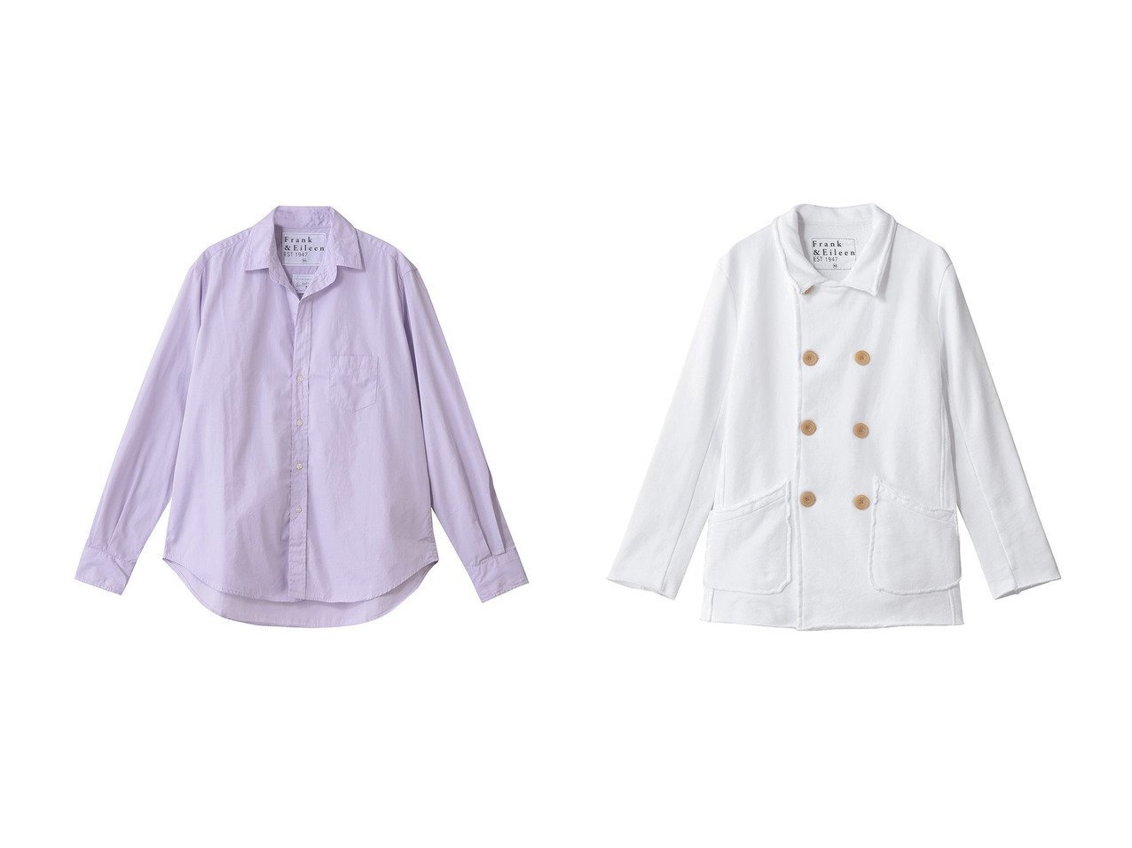 【Frank&Eileen/フランク&アイリーン】のLAB BELFAST TRIPLE FLEECE ダブルジャケット&EILEEN イタリアンコットン パープルシャツ おすすめ！トレンド、レディースファッションの通販 おすすめ人気トレンドファッション通販アイテム インテリア・キッズ・メンズ・レディースファッション・服の通販 founy(ファニー) 　ファッション　Fashion　レディースファッション　Fashion for Women　トップス・カットソー　Cut & Sew Tops　ニット　Knit Tops & Sweaters　シャツ・ブラウス・オフィスカジュアル　Elegant Blouses & Button-Ups　カジュアルプルオーバー・ニットトップス　Pullovers & Knit Tops / Casual Pullovers　アウター　Coat / Outerwear Collection　レディースジャケット・軽アウター　Jackets　デニム　Denim, Jeans Material　ポケット　Pocket, Pocket Detail　新作・新入荷　New Arrivals / New In　パープル系　Purple　ブラック系　Black　ブルー系　Blue　ホワイト系　White　|ID:crp329100000225065