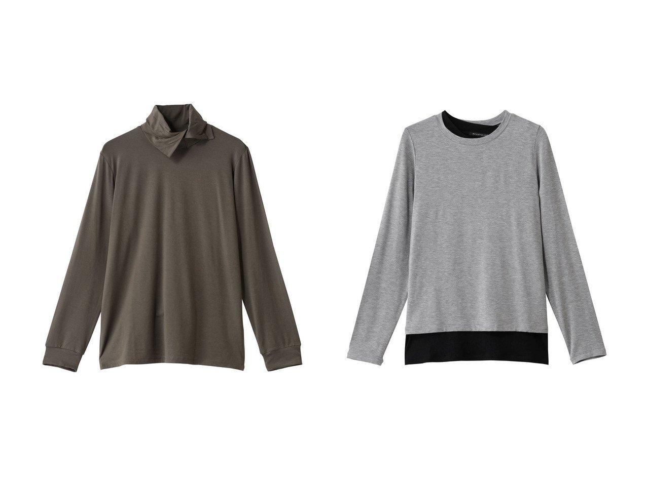 【mizuiro ind/ミズイロ インド】のlayered T Tシャツ&O プルオーバー おすすめ！トレンド、レディースファッションの通販 おすすめ人気トレンドファッション通販アイテム インテリア・キッズ・メンズ・レディースファッション・服の通販 founy(ファニー) 　ファッション　Fashion　レディースファッション　Fashion for Women　トップス・カットソー　Cut & Sew Tops　シャツ・ブラウス・オフィスカジュアル　Elegant Blouses & Button-Ups　カジュアルプルオーバー・ニットトップス　Pullovers & Knit Tops / Casual Pullovers　ロングTシャツ・Tシャツ　Longline T-Shirts & Tees　カットソー・ベーシックTシャツ　Cut-and-Sewn Tops / Stretch Tees & Basics　なめらか　Smooth, Silky Texture　アシンメトリー　Asymmetrical Style　シンプル　Simple, Minimal　スリーブ　Sleeve, Long Sleeve / Short Sleeve　デニム　Denim, Jeans Material　ロング　Long, Long-Length　新作・新入荷　New Arrivals / New In　ホワイト系　White　ベージュ系　Beige　ブルー系　Blue　グレー系　Gray　ブラック系　Black　|ID:crp329100000225072