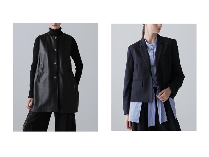 【ADORE/アドーア】のゴートレザージャケット&マニッシュクロスジャケット おすすめ!トレンド、レディースファッションの通販 おすすめ人気トレンドファッション通販アイテム 人気、トレンドファッション・服の通販 founy(ファニー) ファッション Fashion レディースファッション Fashion for Women アウター Coat / Outerwear Collection レディースジャケット・軽アウター Jackets シルバー Silver, Metallic Silver ジャケット Jacket, Outerwear スリット Slit, Slit Detail ドット Polka Dot, Dot Pattern フロント Front, Front Design メタル Metal, Metal Parts リアル Real, Realistic おすすめ Recommended / Our Picks セットアップ Set-Up, Coordinated Outfit マニッシュ Mannish, Boyish |ID:crp329100000225074