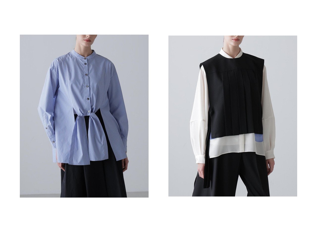 【ADORE/アドーア】のクリスピークロスブラウス&ライトツイルブラウス おすすめ！トレンド、レディースファッションの通販 おすすめ人気トレンドファッション通販アイテム インテリア・キッズ・メンズ・レディースファッション・服の通販 founy(ファニー) 　ファッション　Fashion　レディースファッション　Fashion for Women　トップス・カットソー　Cut & Sew Tops　シャツ・ブラウス・オフィスカジュアル　Elegant Blouses & Button-Ups　キャミソール&ノースリーブ　Camisoles & Sleeveless Tops　コンパクト　Compact, Small Size　ストライプ　Stripe, Striped Pattern　スリーブ　Sleeve, Long Sleeve / Short Sleeve　フレア　Flare, Flared　フロント　Front, Front Design　ブロード　Broadcloth, Fine Cotton　ロング　Long, Long-Length　新作・新入荷　New Arrivals / New In　ブルー系　Blue　ブラック系　Black　|ID:crp329100000225075