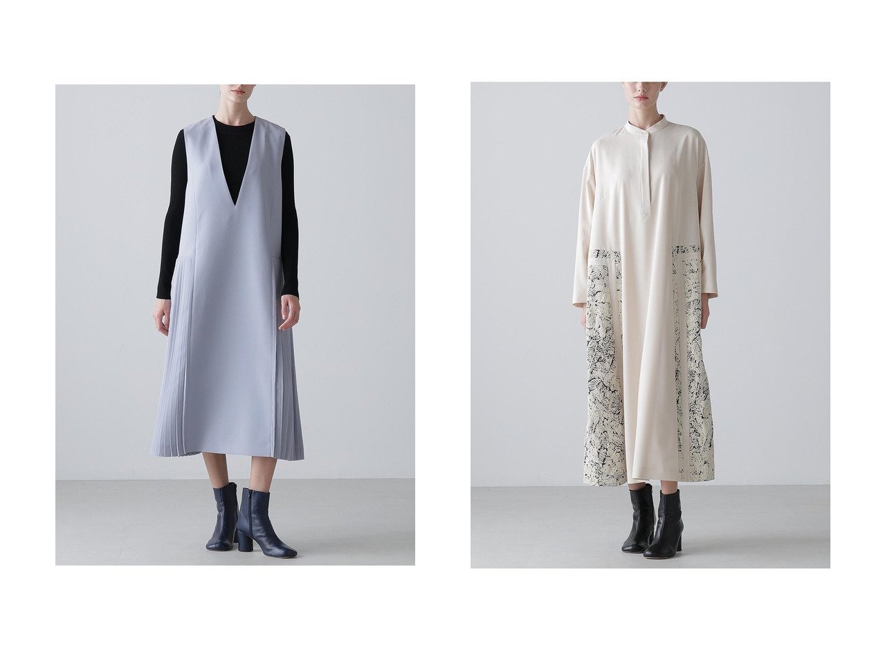 【ADORE/アドーア】のコードエンブロイダリーワンピース&バックサテンアムンゼンワンピース おすすめ！トレンド、レディースファッションの通販 おすすめ人気トレンドファッション通販アイテム インテリア・キッズ・メンズ・レディースファッション・服の通販 founy(ファニー) 　ファッション　Fashion　レディースファッション　Fashion for Women　ワンピース　Dresses　チュニック　Tunic Tops & Dresses　サテン　Satin, Glossy Fabric　ストレッチ　Stretch, Stretchy Fabric　チュニック　Tunic, Long Top　プリーツ　Pleats, Pleated　ロング　Long, Long-Length　エレガント 上品　Elegant　なめらか　Smooth, Silky Texture　ドレープ　Drape, Draping Fabric　モチーフ　Motif, Design Theme　レース　Lace, Lace Fabric　ブルー系　Blue　ホワイト系　White　|ID:crp329100000225077