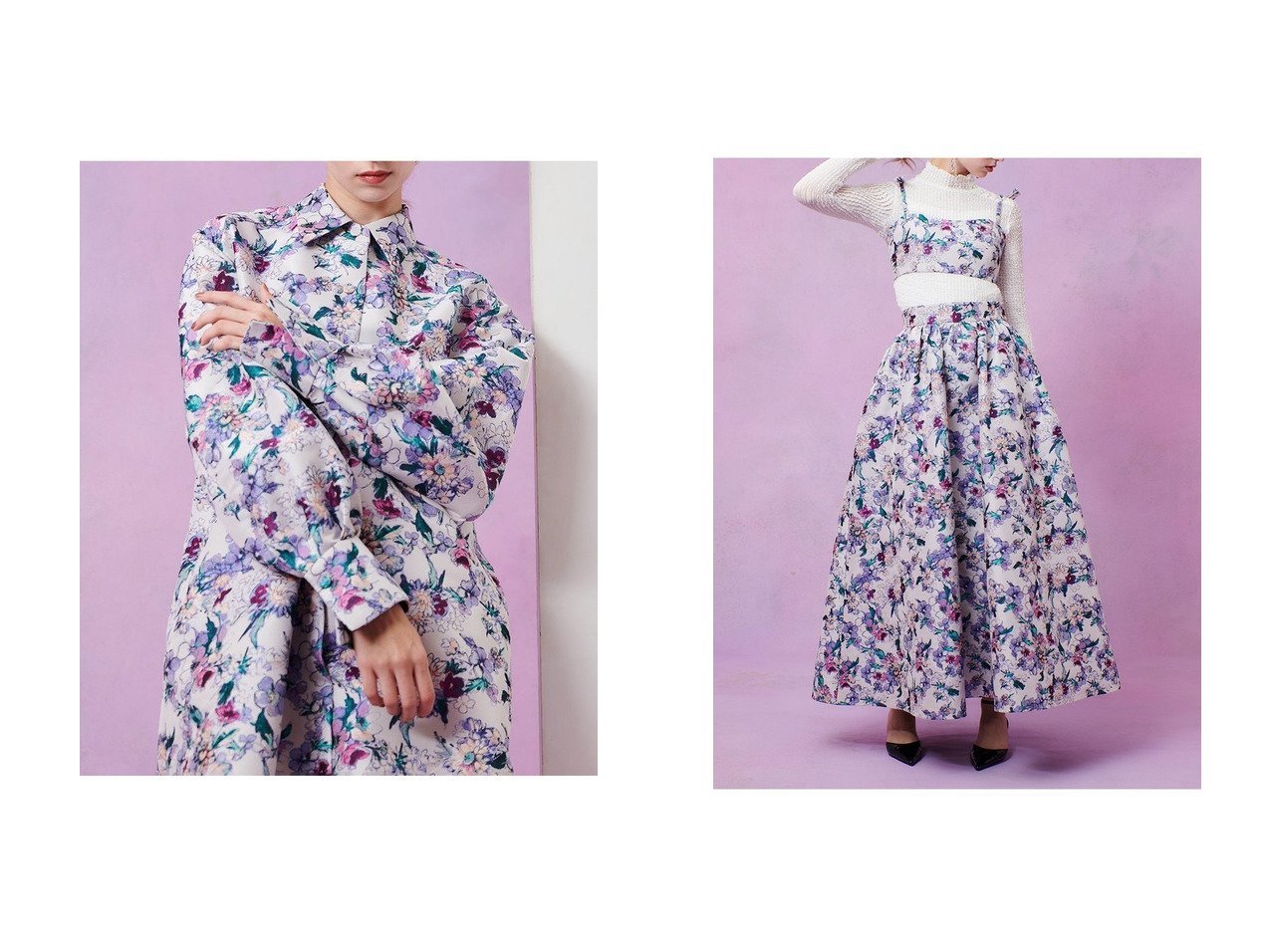 【allureville/アルアバイル】の【LOULOU WILLOUGHBY】LIMONTAフラワーJQビスチェ&【LOULOU WILLOUGHBY】LIMONTAフラワーJQシャツワンピース おすすめ！トレンド、レディースファッションの通販 おすすめ人気トレンドファッション通販アイテム インテリア・キッズ・メンズ・レディースファッション・服の通販 founy(ファニー) 　ファッション　Fashion　レディースファッション　Fashion for Women　ワンピース　Dresses　シャツワンピース / 1枚で着映えコーデ　Shirt Dresses　チュニック　Tunic Tops & Dresses　トップス・カットソー　Cut & Sew Tops　キャミソール&ノースリーブ　Camisoles & Sleeveless Tops　シャツ・ブラウス・オフィスカジュアル　Elegant Blouses & Button-Ups　ビスチェ　Bustiers & Corset Tops / Layered Bustier Style　2025年　2025　2025-2026秋冬・A/W　Autumn/Winter 2025–26 AW25–26　イタリア　Italy　ジャカード／ジャガード　Jacquard, Woven Pattern　チュニック　Tunic, Long Top　フラワー　Flower, Floral　エレガント 上品　Elegant　春　Spring　A/W・秋冬　Autumn/Winter　羽織　Haori, Light Jacket　インナー　Innerwear　シアー　Sheer, See-Through　ノースリーブ　Sleeveless, No-Sleeve　ビスチェ　Bustier, Corset Top　ファブリック　Fabric, Textile　リボン　Ribbon, Bow　冬　Winter / This Winter　|ID:crp329100000225090