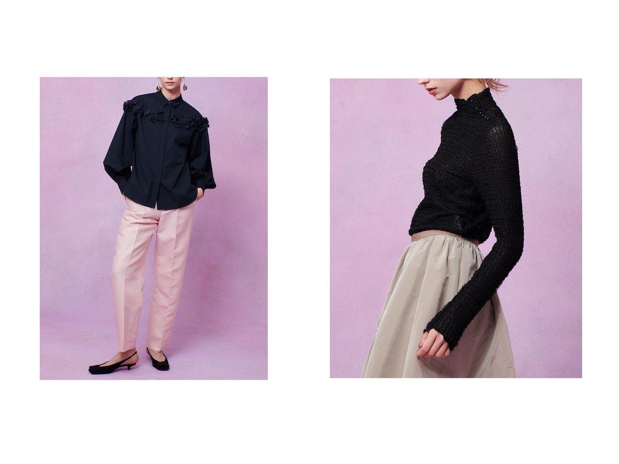 【allureville/アルアバイル】の【LOULOU WILLOUGHBY】メニーリボンパフスリーブシャツ&【LOULOU WILLOUGHBY】ティアードラッセルプルオーバー おすすめ！トレンド、レディースファッションの通販 おすすめ人気トレンドファッション通販アイテム インテリア・キッズ・メンズ・レディースファッション・服の通販 founy(ファニー) 　ファッション　Fashion　レディースファッション　Fashion for Women　トップス・カットソー　Cut & Sew Tops　シャツ・ブラウス・オフィスカジュアル　Elegant Blouses & Button-Ups　ロングTシャツ・Tシャツ　Longline T-Shirts & Tees　カジュアルプルオーバー・ニットトップス　Pullovers & Knit Tops / Casual Pullovers　カットソー・ベーシックTシャツ　Cut-and-Sewn Tops / Stretch Tees & Basics　2025年　2025　2025-2026秋冬・A/W　Autumn/Winter 2025–26 AW25–26　スリーブ　Sleeve, Long Sleeve / Short Sleeve　ロング　Long, Long-Length　エレガント 上品　Elegant　再入荷　Restock / Back in Stock　A/W・秋冬　Autumn/Winter　ホワイト系　White　ブルー系　Blue　レッド系　Red　ブラック系　Black　|ID:crp329100000225091