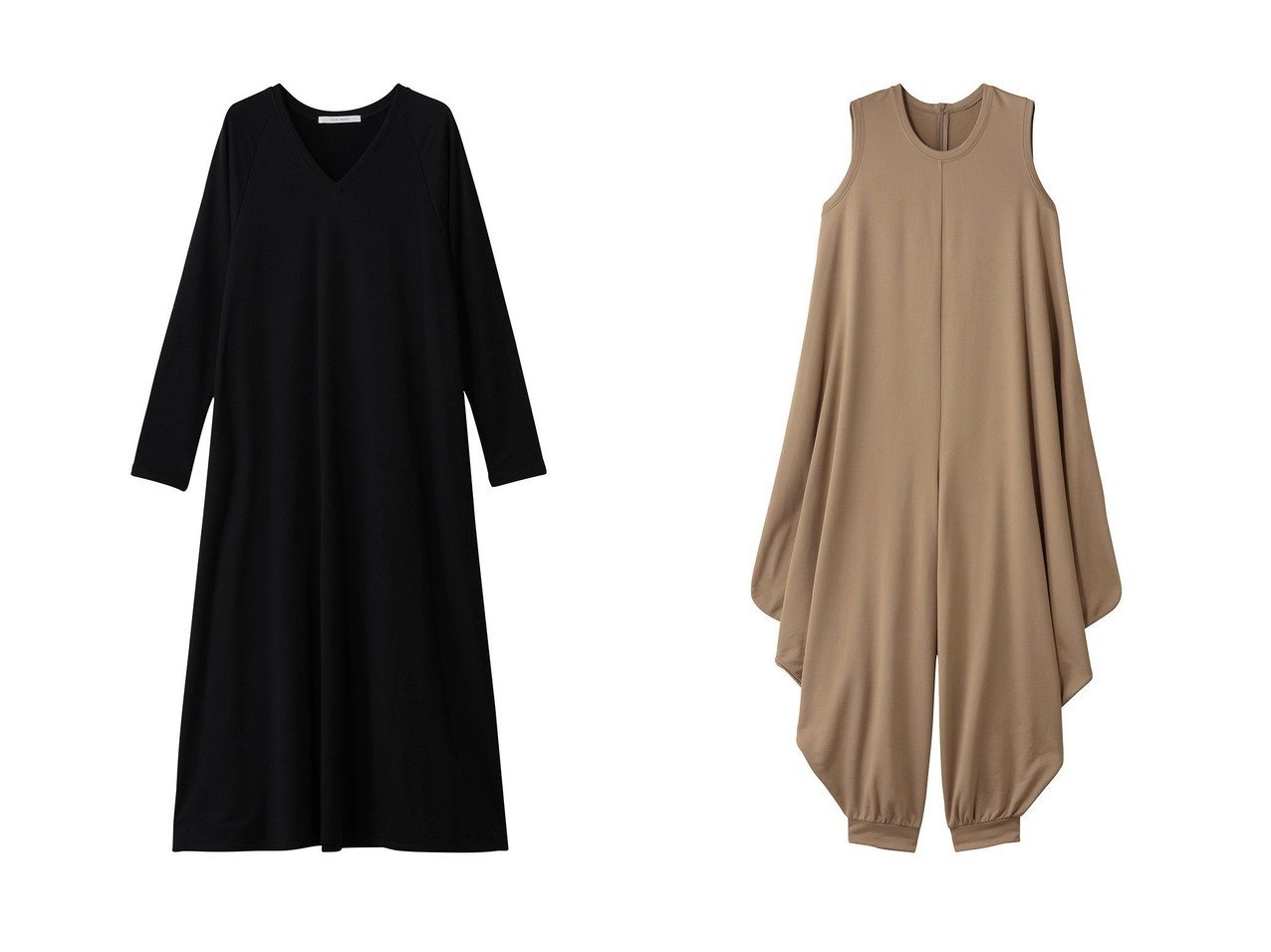 【PLAIN PEOPLE/プレインピープル】のミニ裏毛長袖ワンピース&ミニ裏毛ドレープオールインワン おすすめ！トレンド、レディースファッションの通販 おすすめ人気トレンドファッション通販アイテム インテリア・キッズ・メンズ・レディースファッション・服の通販 founy(ファニー) 　ファッション　Fashion　レディースファッション　Fashion for Women　ワンピース　Dresses　チュニック　Tunic Tops & Dresses　パンツ　Pants & Trousers　ジュエリー　Jewelry, Accessories　チュニック　Tunic, Long Top　ドレープ　Drape, Draping Fabric　ロング　Long, Long-Length　新作・新入荷　New Arrivals / New In　長袖　Long Sleeve, Full Sleeve　おすすめ　Recommended / Our Picks　エレガント 上品　Elegant　シューズ　Shoes, Footwear　ノースリーブ　Sleeveless, No-Sleeve　リラックス　Relax, Relaxed Fit　ブラック系　Black　ベージュ系　Beige　|ID:crp329100000225100