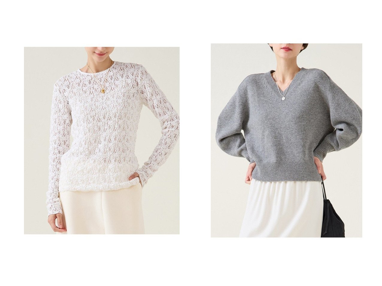 【martinique/マルティニーク】のストレッチレースインナー&カシミアミックスVネックプルオーバー おすすめ！トレンド、レディースファッションの通販 おすすめ人気トレンドファッション通販アイテム インテリア・キッズ・メンズ・レディースファッション・服の通販 founy(ファニー) 　ファッション　Fashion　レディースファッション　Fashion for Women　トップス・カットソー　Cut & Sew Tops　ニット　Knit Tops & Sweaters　カジュアルプルオーバー・ニットトップス　Pullovers & Knit Tops / Casual Pullovers　Vネックトップス　V-Neck Tops / V-Cut Neckline Shirts　シャツ・ブラウス・オフィスカジュアル　Elegant Blouses & Button-Ups　ロングTシャツ・Tシャツ　Longline T-Shirts & Tees　カットソー・ベーシックTシャツ　Cut-and-Sewn Tops / Stretch Tees & Basics　2025年　2025　2025-2026秋冬・A/W　Autumn/Winter 2025–26 AW25–26　おすすめ　Recommended / Our Picks　アクセサリー　Fashion Accessories　インナー　Innerwear　シアー　Sheer, See-Through　ショルダー　Shoulder, Shoulder Strap　ドロップ　Drop Shoulder, Dropped Style　ミックス　Mix, Mixed Style　モダン　Modern, Contemporary　エレガント 上品　Elegant　冬　Winter / This Winter　定番　Standard, Basic Item　A/W・秋冬　Autumn/Winter　ブラック系　Black　グレー系　Gray　イエロー系　Yellow　ホワイト系　White　|ID:crp329100000225106