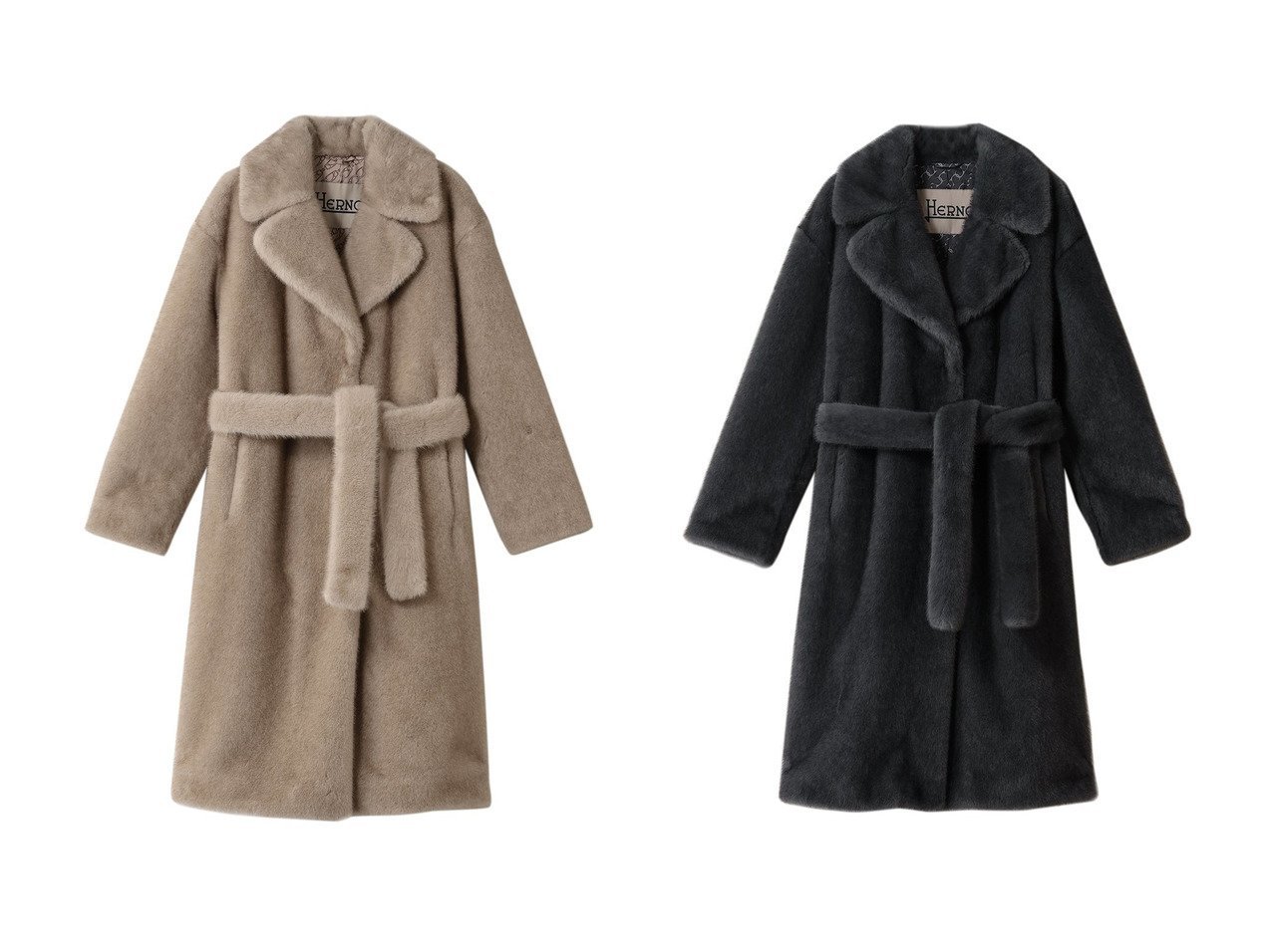 【HERNO/ヘルノ】のフェイクファー ロングコート おすすめ！トレンド、レディースファッションの通販 おすすめ人気トレンドファッション通販アイテム インテリア・キッズ・メンズ・レディースファッション・服の通販 founy(ファニー) 　ファッション　Fashion　レディースファッション　Fashion for Women　アウター　Coat / Outerwear Collection　コート・ロングコート・ピーコート　Long Coats, Peacoats & More　なめらか　Smooth, Silky Texture　クラシカル　Classical, Vintage-Inspired　スペシャル　Special, Limited Edition　フェイクファー　Faux Fur, Imitation Fur　メランジ　Melange, Mixed Yarn　ロング　Long, Long-Length　エレガント 上品　Elegant　新作・新入荷　New Arrivals / New In　ベージュ系　Beige　グレー系　Gray　|ID:crp329100000225116